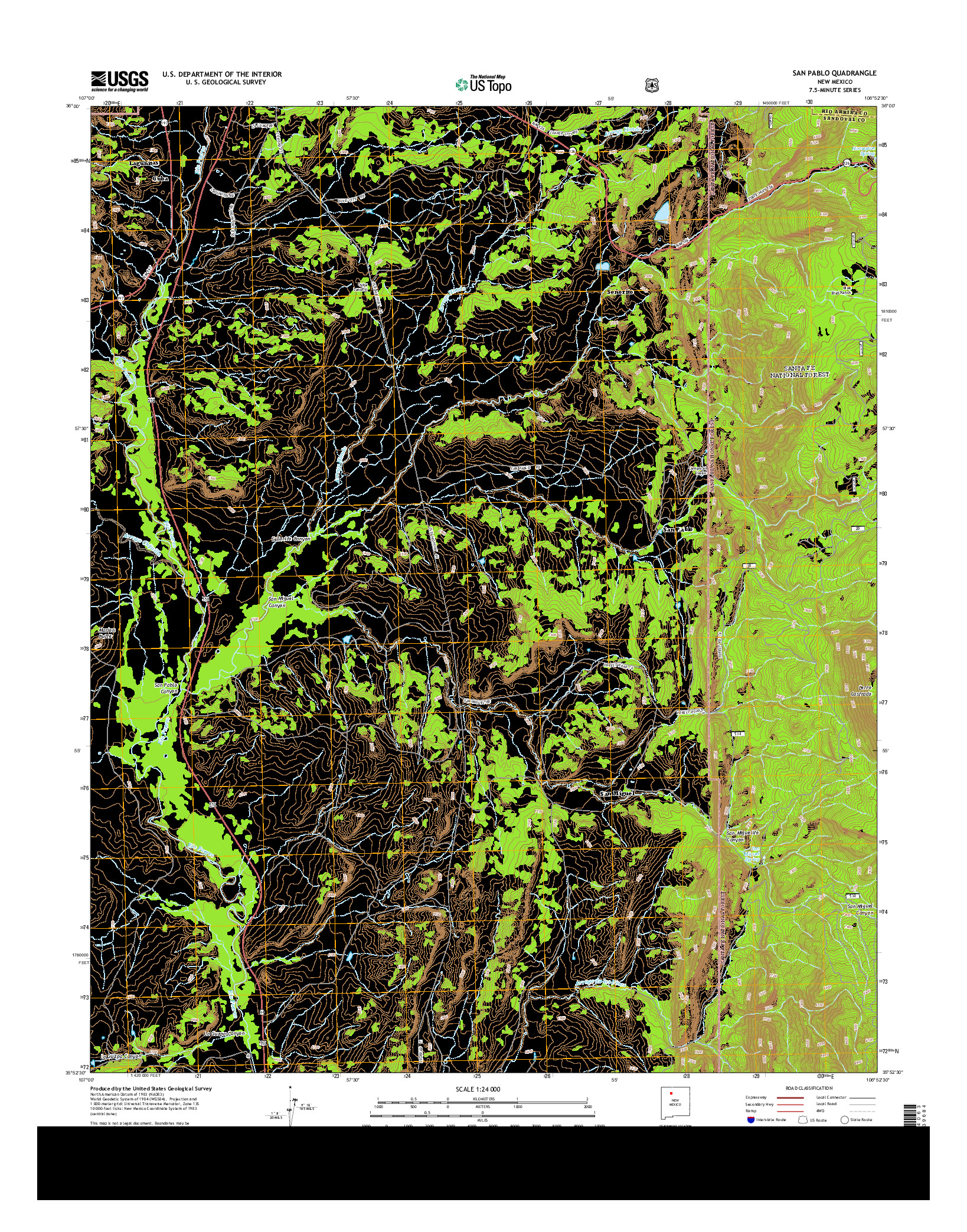 USGS US TOPO 7.5-MINUTE MAP FOR SAN PABLO, NM 2013