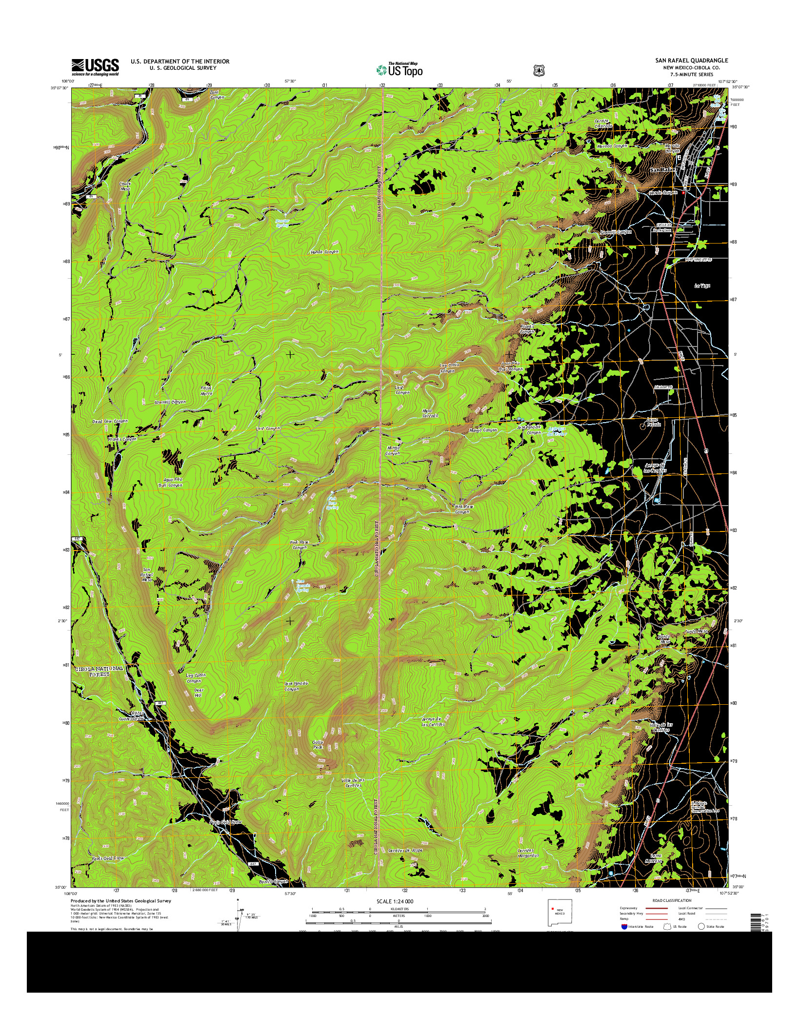 USGS US TOPO 7.5-MINUTE MAP FOR SAN RAFAEL, NM 2013