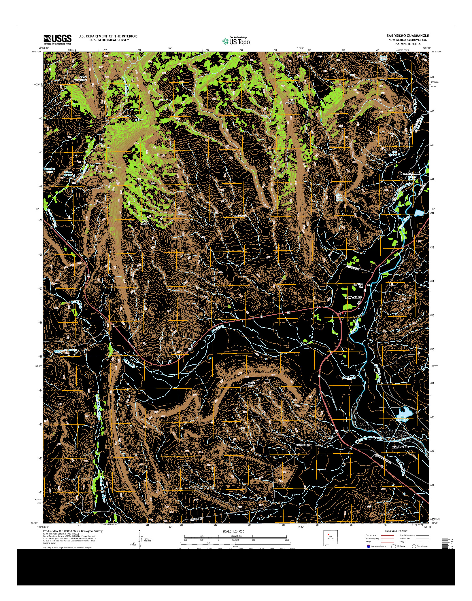 USGS US TOPO 7.5-MINUTE MAP FOR SAN YSIDRO, NM 2013