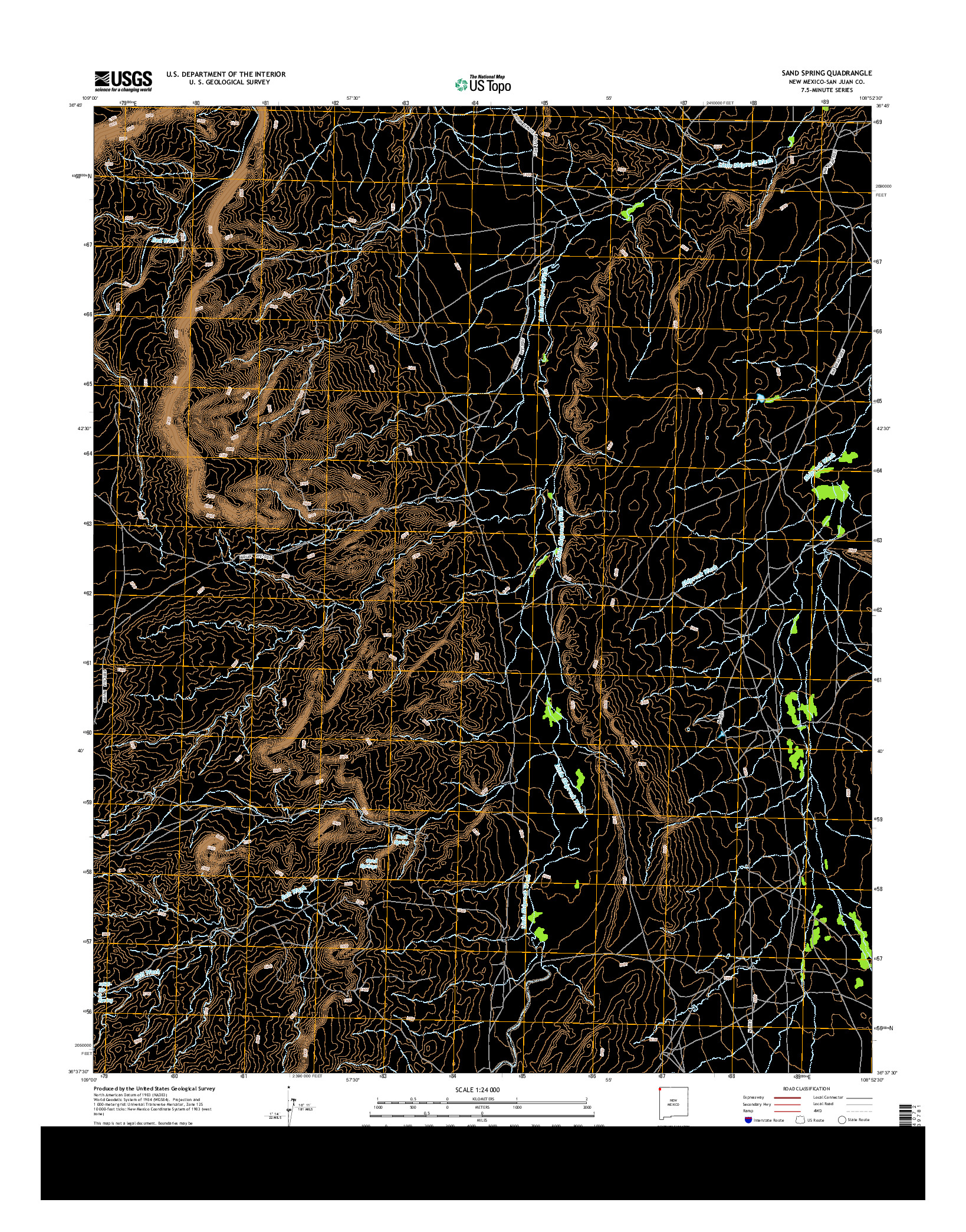 USGS US TOPO 7.5-MINUTE MAP FOR SAND SPRING, NM 2013