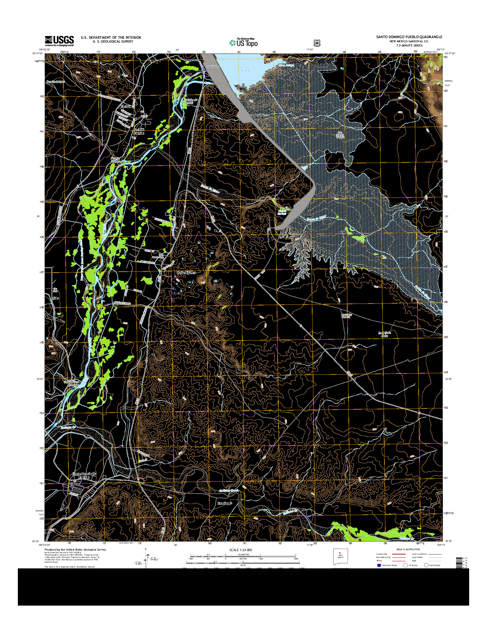 USGS US TOPO 7.5-MINUTE MAP FOR SANTO DOMINGO PUEBLO, NM 2013