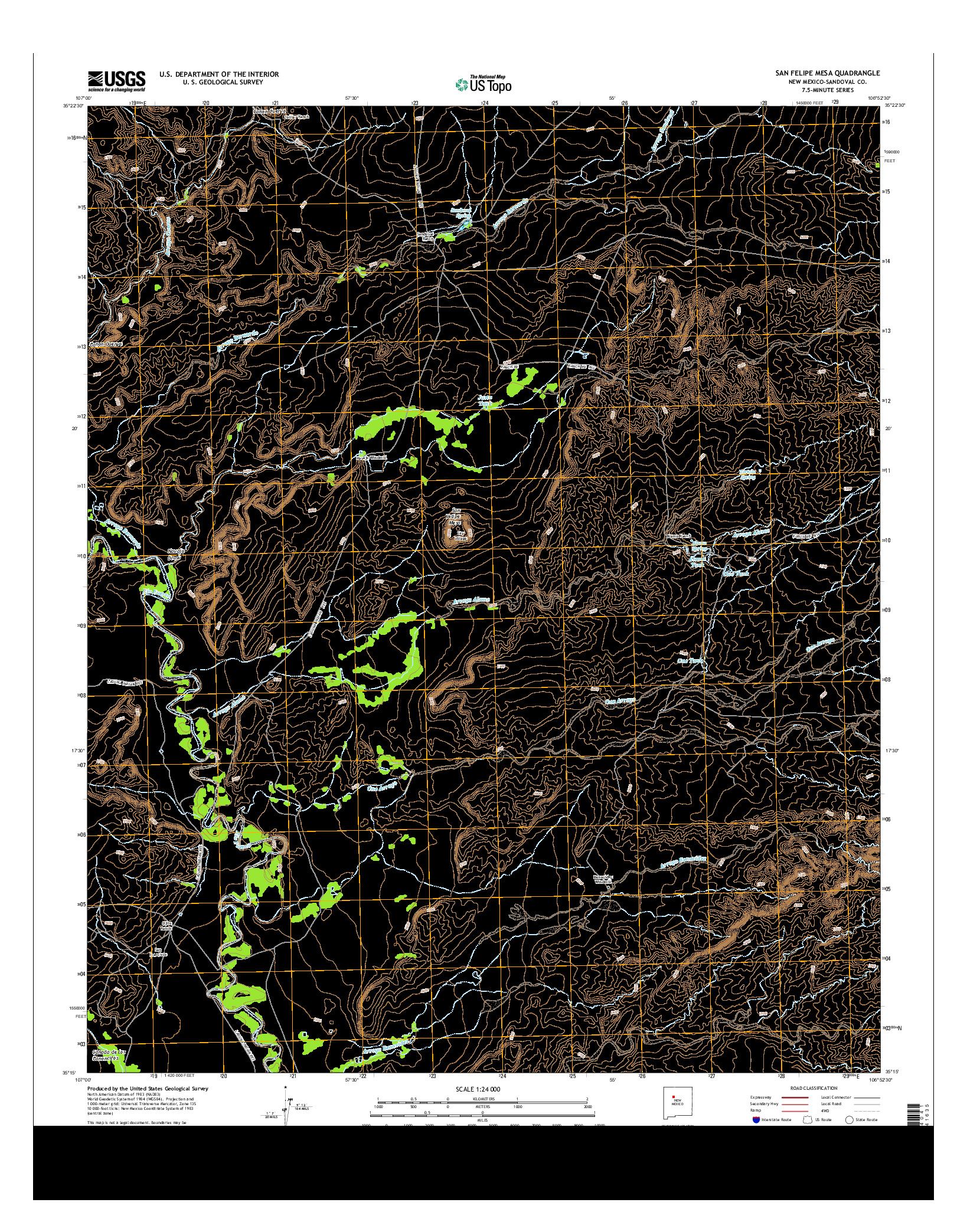 USGS US TOPO 7.5-MINUTE MAP FOR SAN FELIPE MESA, NM 2013