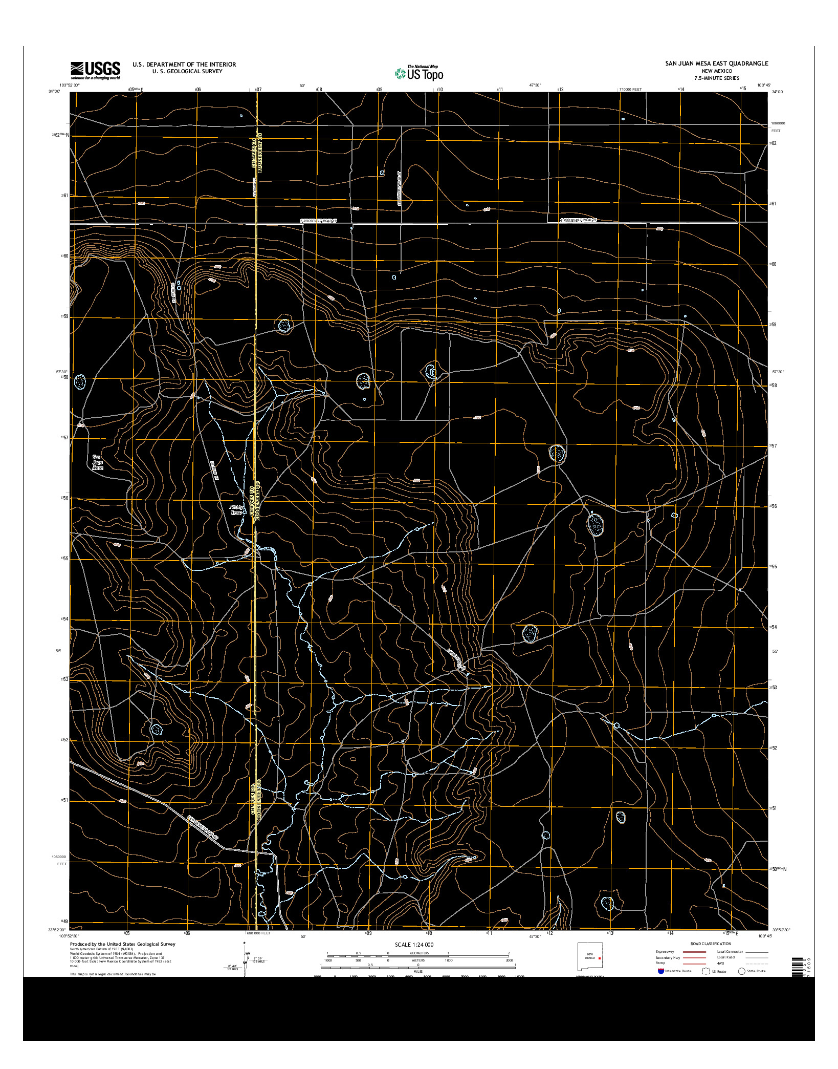 USGS US TOPO 7.5-MINUTE MAP FOR SAN JUAN MESA EAST, NM 2013