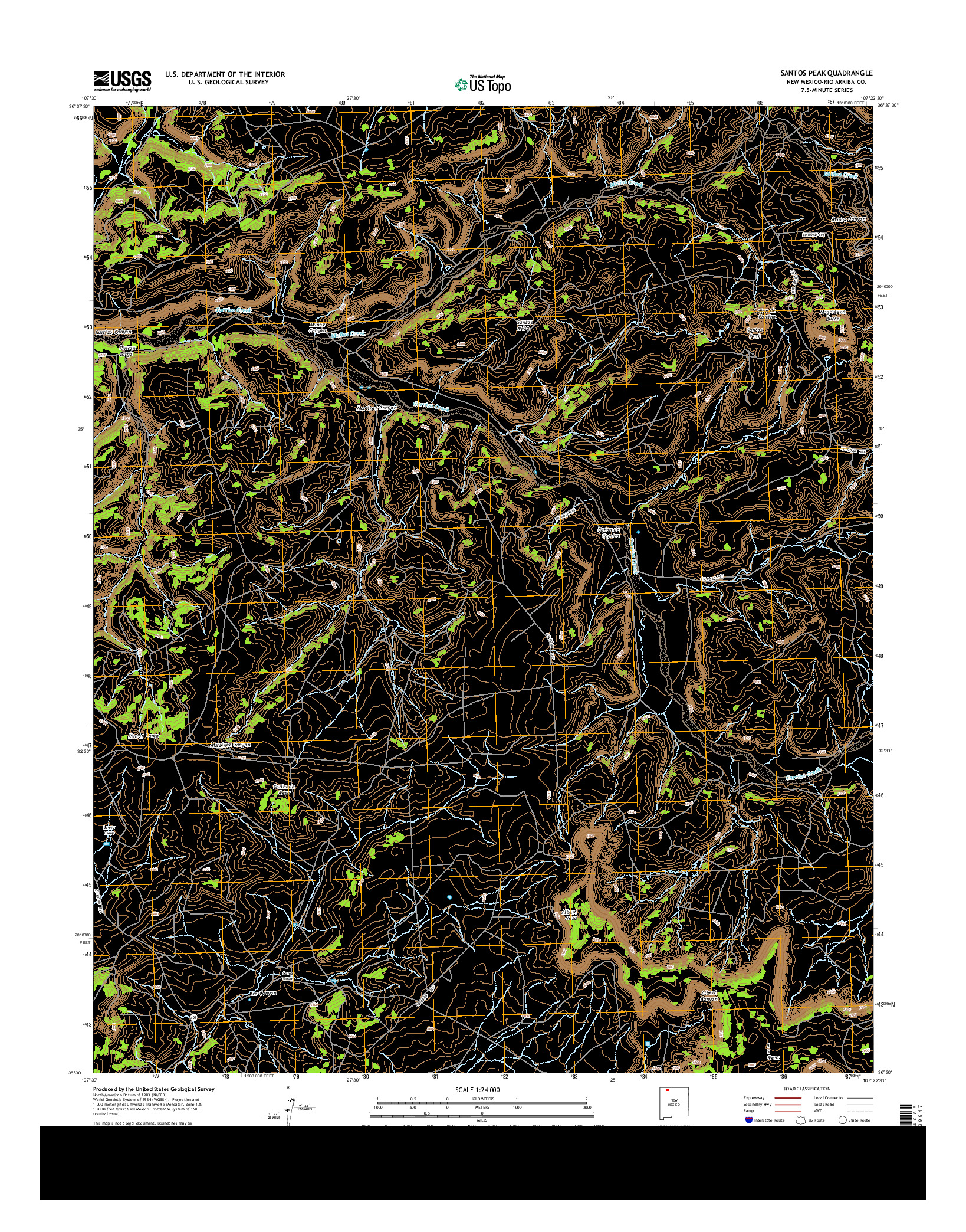 USGS US TOPO 7.5-MINUTE MAP FOR SANTOS PEAK, NM 2013