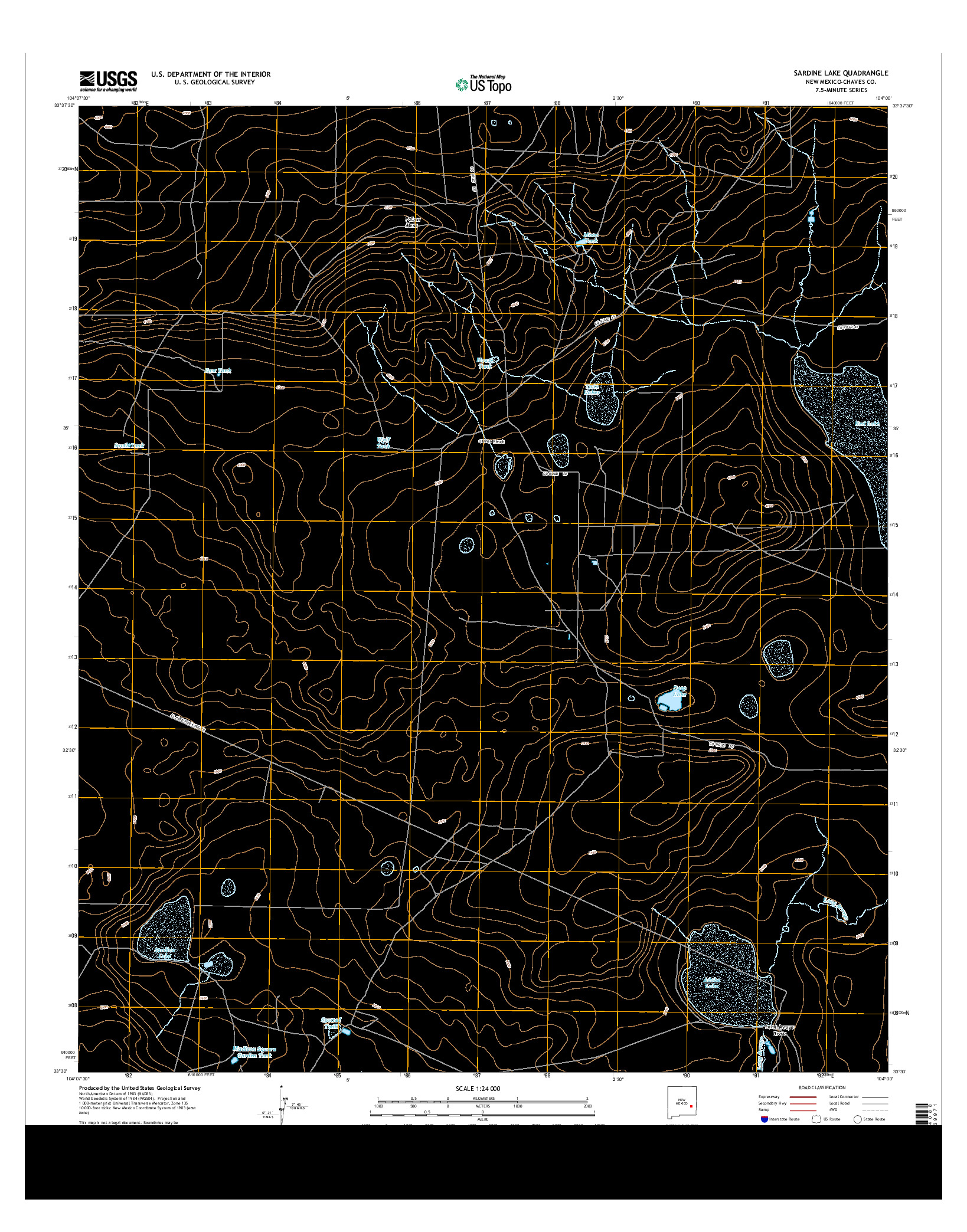 USGS US TOPO 7.5-MINUTE MAP FOR SARDINE LAKE, NM 2013