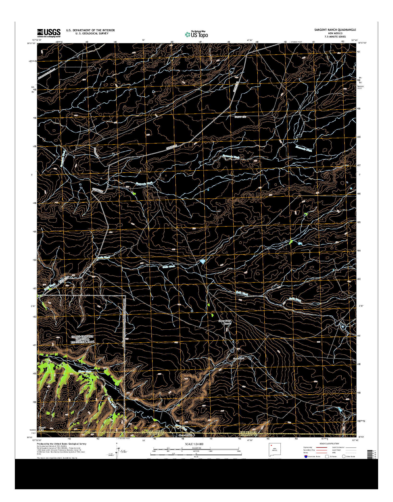 USGS US TOPO 7.5-MINUTE MAP FOR SARGENT RANCH, NM 2013