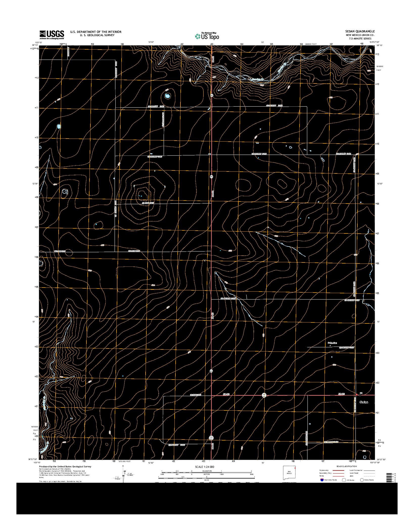 USGS US TOPO 7.5-MINUTE MAP FOR SEDAN, NM 2013