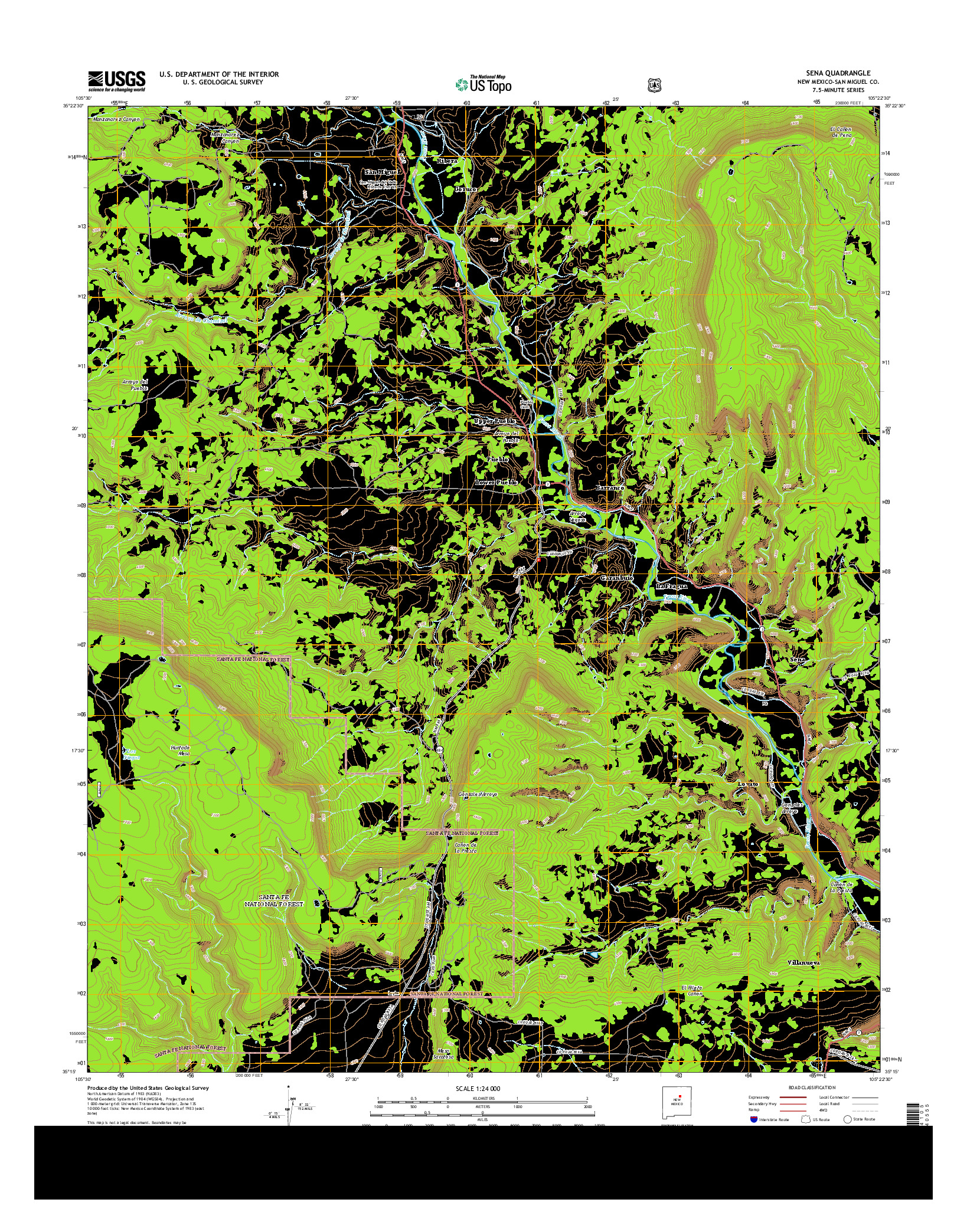 USGS US TOPO 7.5-MINUTE MAP FOR SENA, NM 2013
