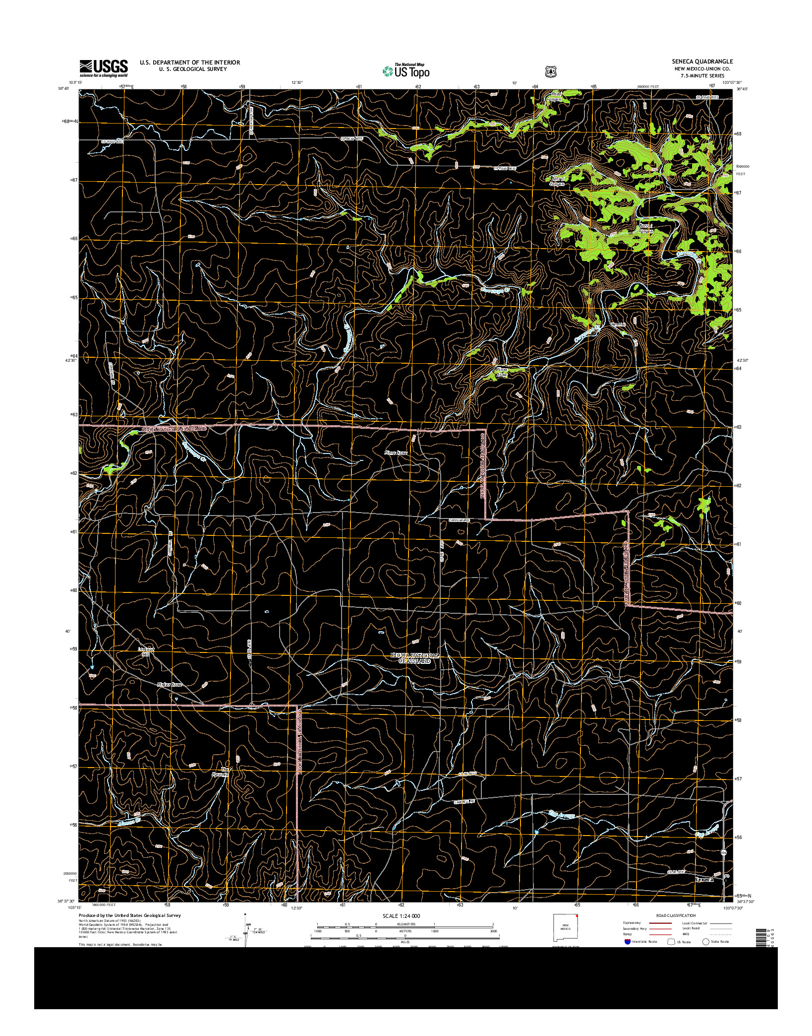 USGS US TOPO 7.5-MINUTE MAP FOR SENECA, NM 2013