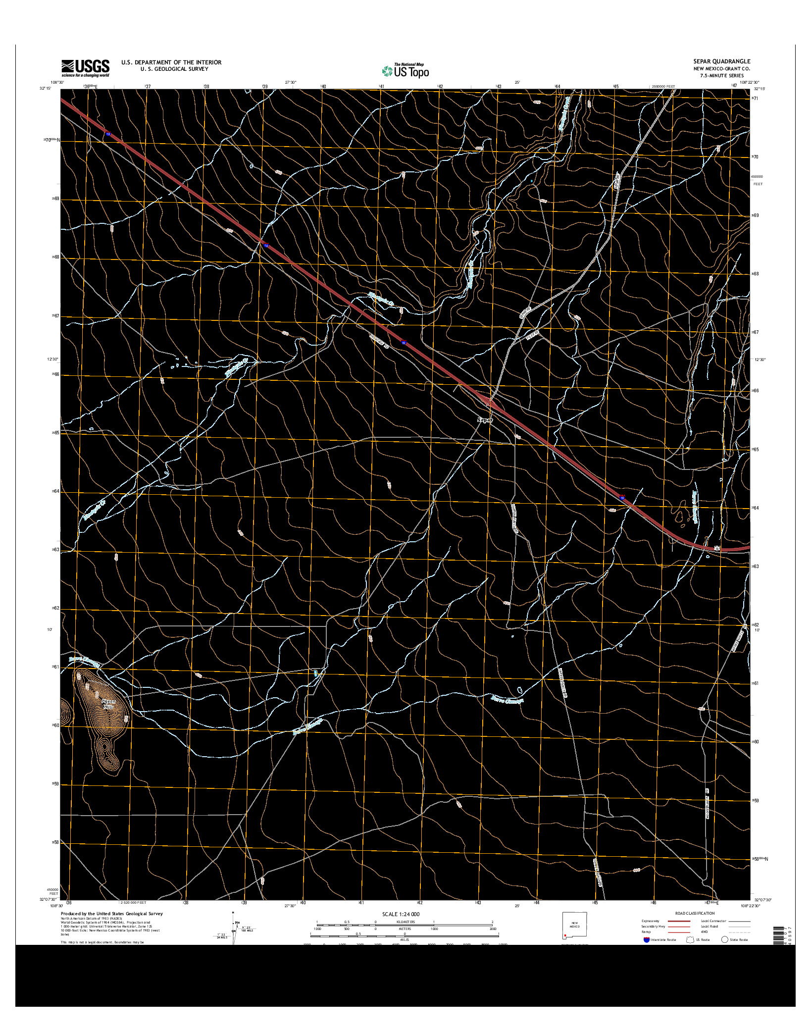 USGS US TOPO 7.5-MINUTE MAP FOR SEPAR, NM 2013