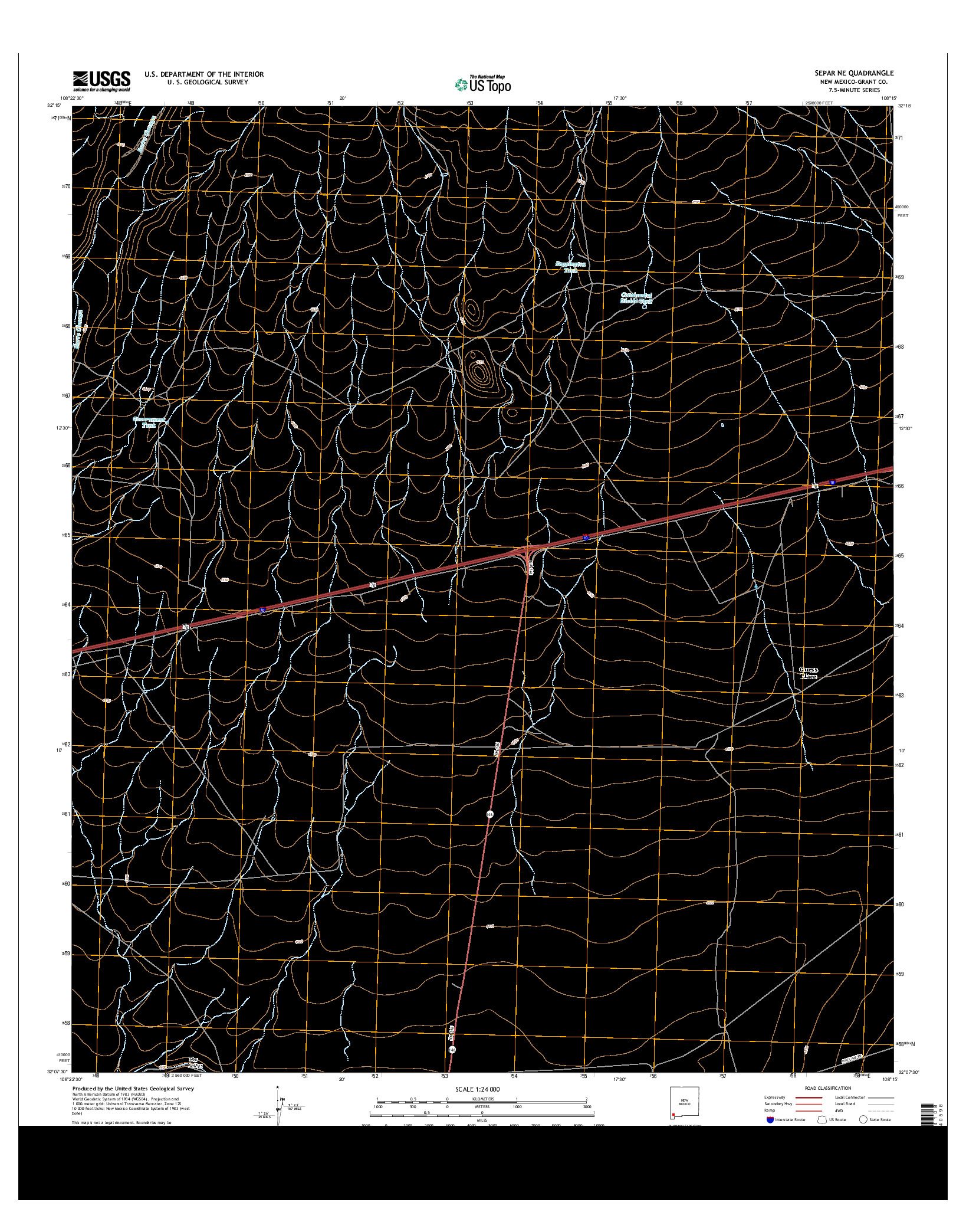 USGS US TOPO 7.5-MINUTE MAP FOR SEPAR NE, NM 2013