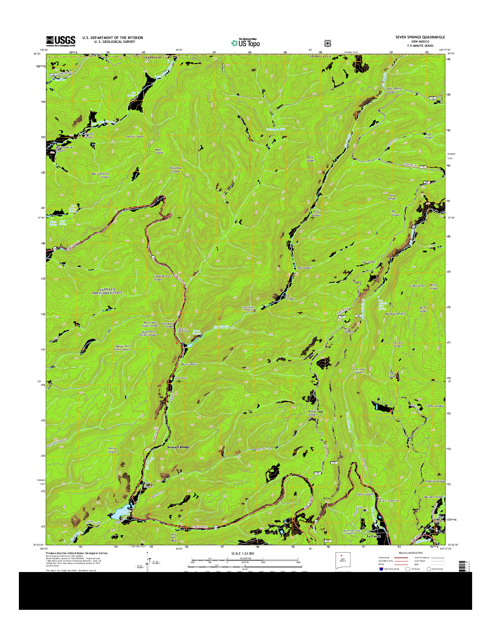 USGS US TOPO 7.5-MINUTE MAP FOR SEVEN SPRINGS, NM 2013
