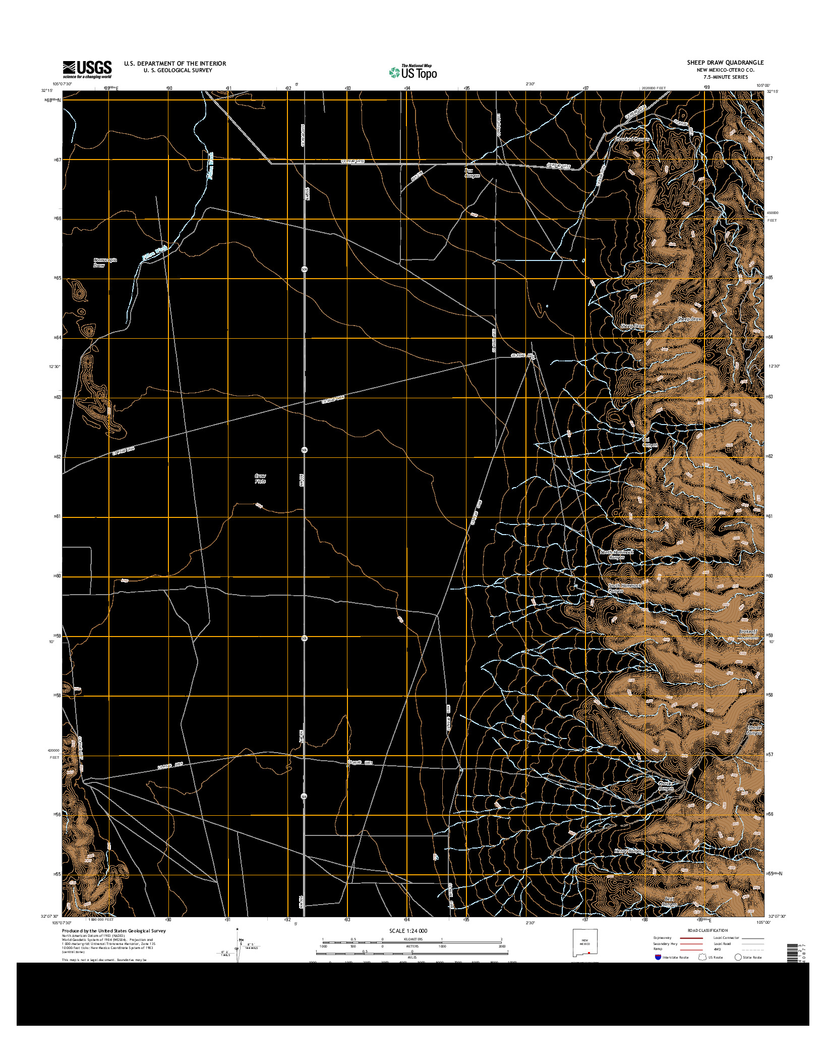 USGS US TOPO 7.5-MINUTE MAP FOR SHEEP DRAW, NM 2013