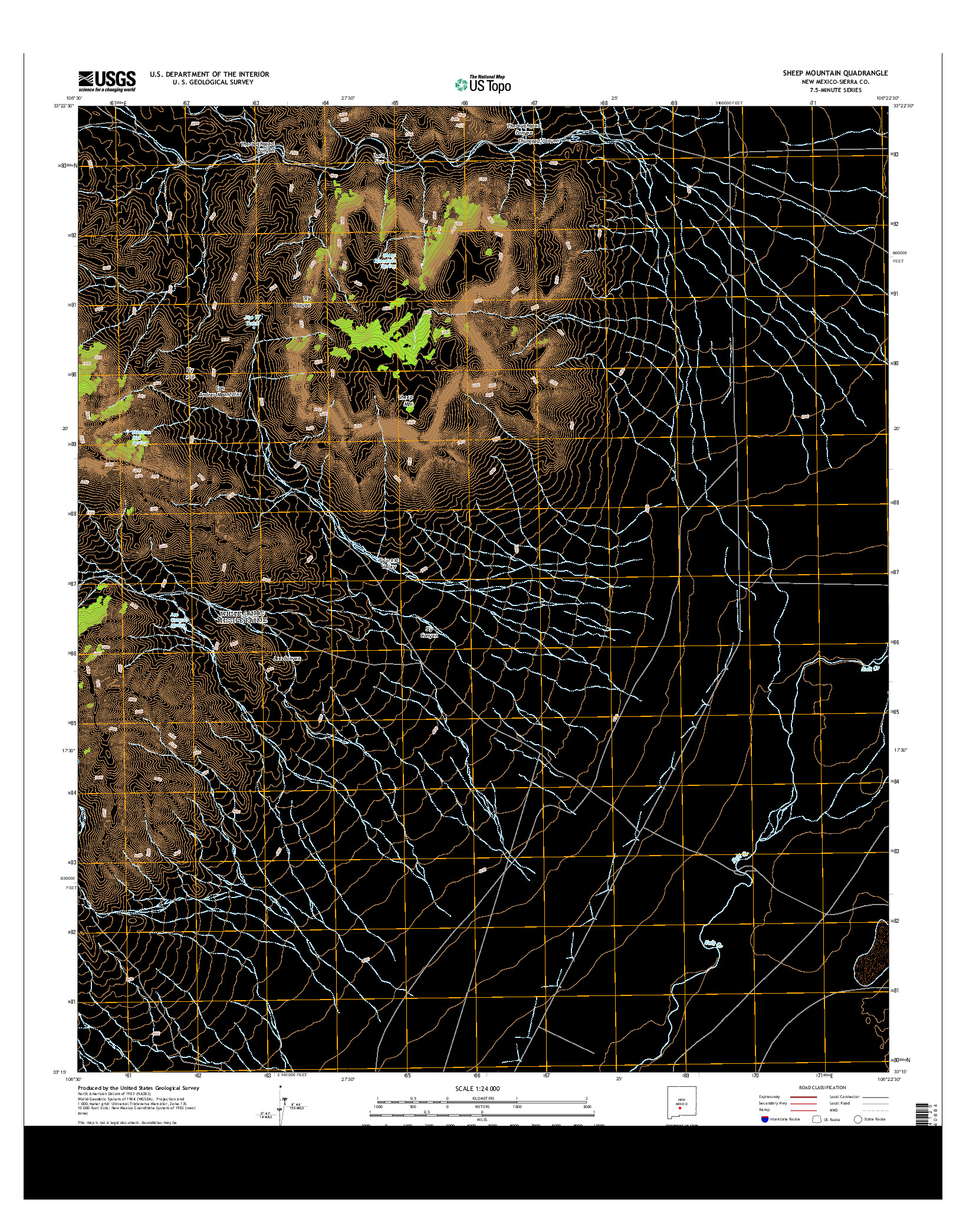 USGS US TOPO 7.5-MINUTE MAP FOR SHEEP MOUNTAIN, NM 2013