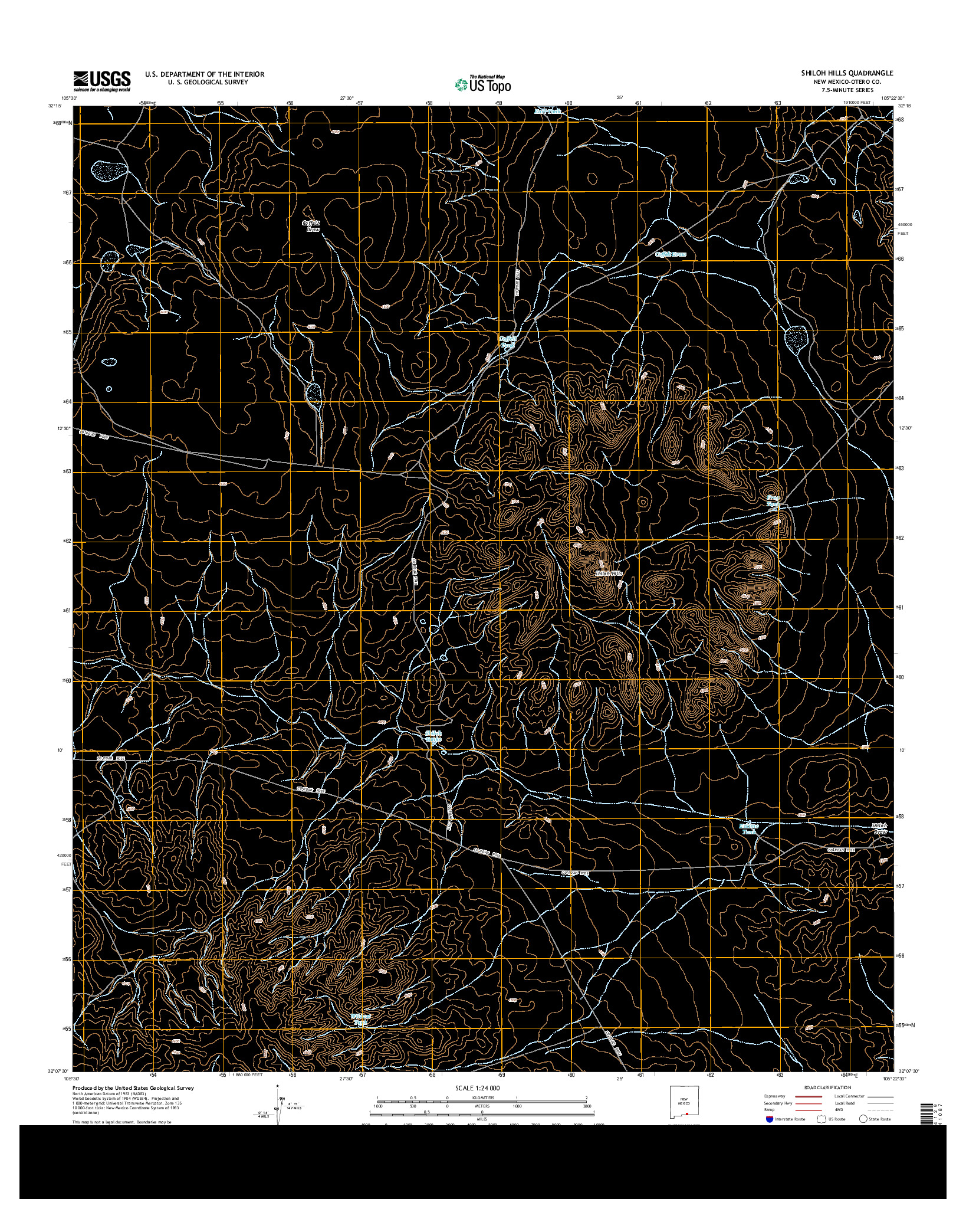 USGS US TOPO 7.5-MINUTE MAP FOR SHILOH HILLS, NM 2013