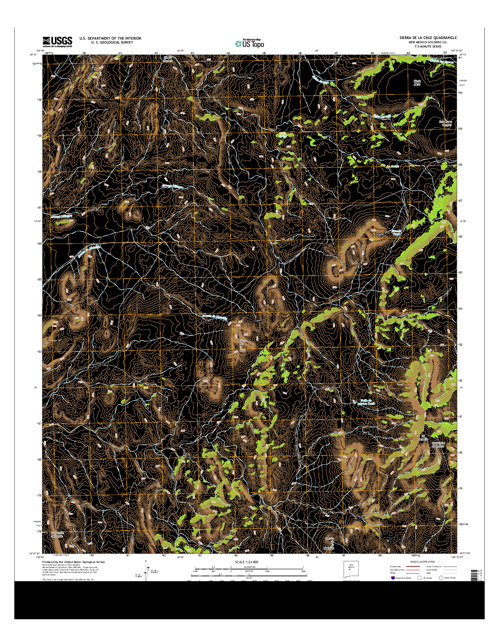 USGS US TOPO 7.5-MINUTE MAP FOR SIERRA DE LA CRUZ, NM 2013