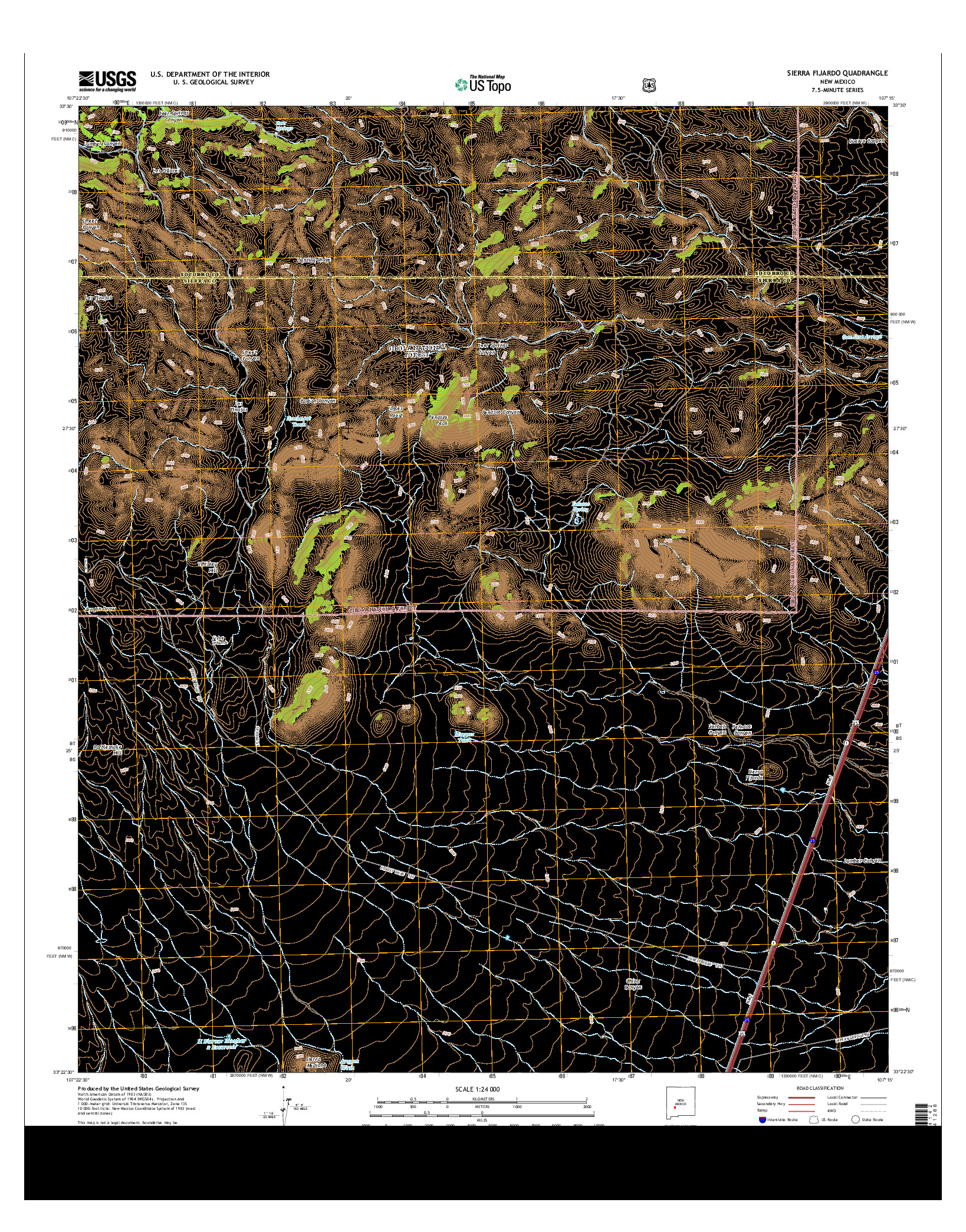 USGS US TOPO 7.5-MINUTE MAP FOR SIERRA FIJARDO, NM 2013