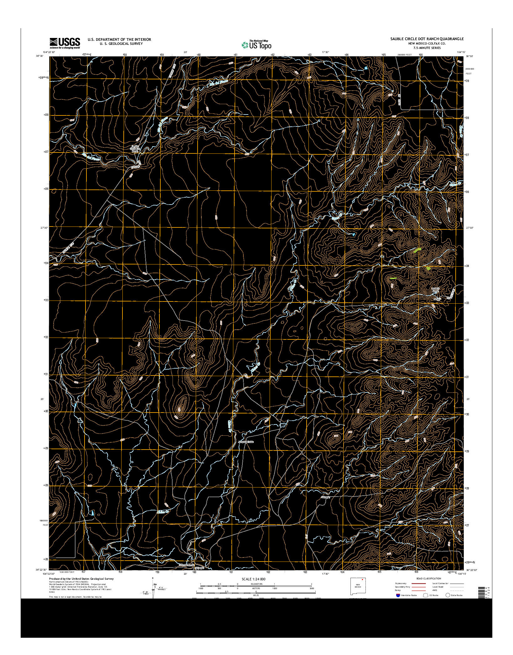 USGS US TOPO 7.5-MINUTE MAP FOR SAUBLE CIRCLE DOT RANCH, NM 2013