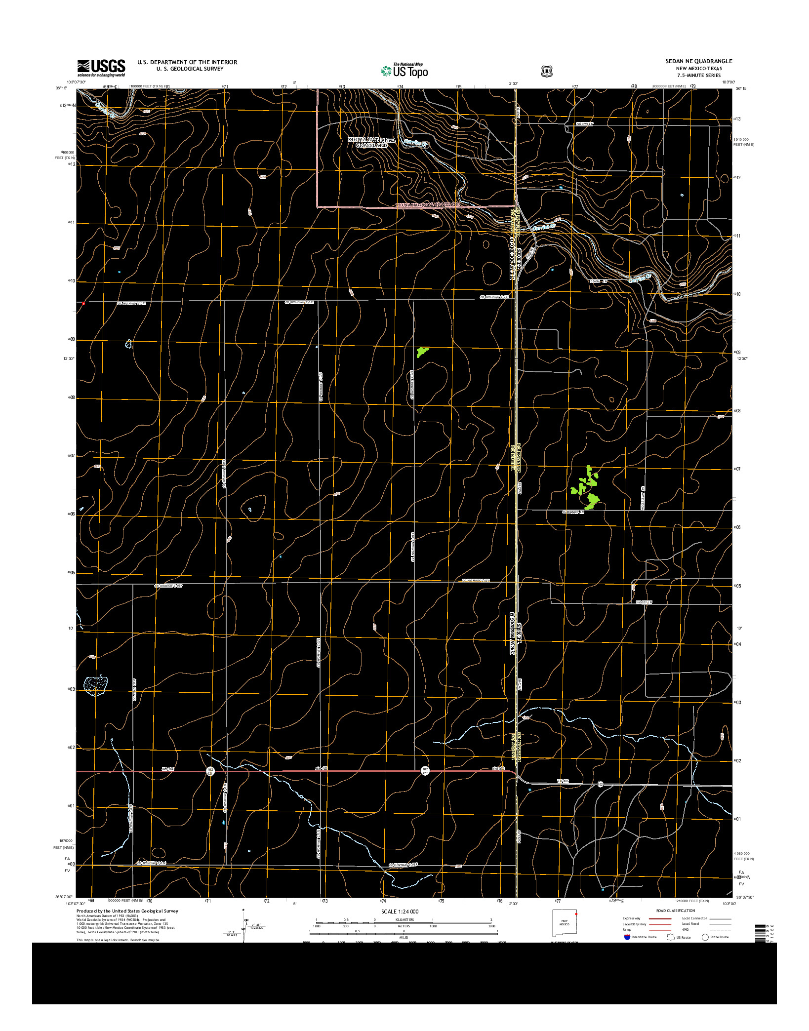 USGS US TOPO 7.5-MINUTE MAP FOR SEDAN NE, NM-TX 2013