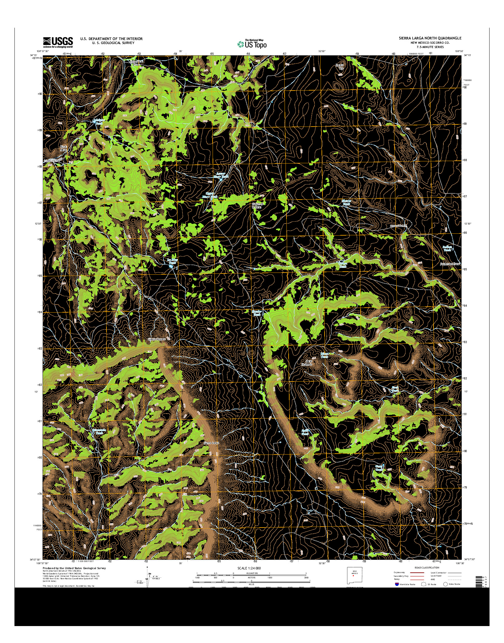 USGS US TOPO 7.5-MINUTE MAP FOR SIERRA LARGA NORTH, NM 2013