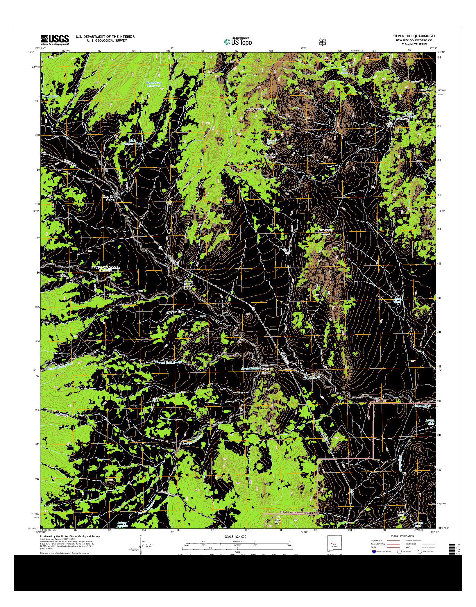 USGS US TOPO 7.5-MINUTE MAP FOR SILVER HILL, NM 2013