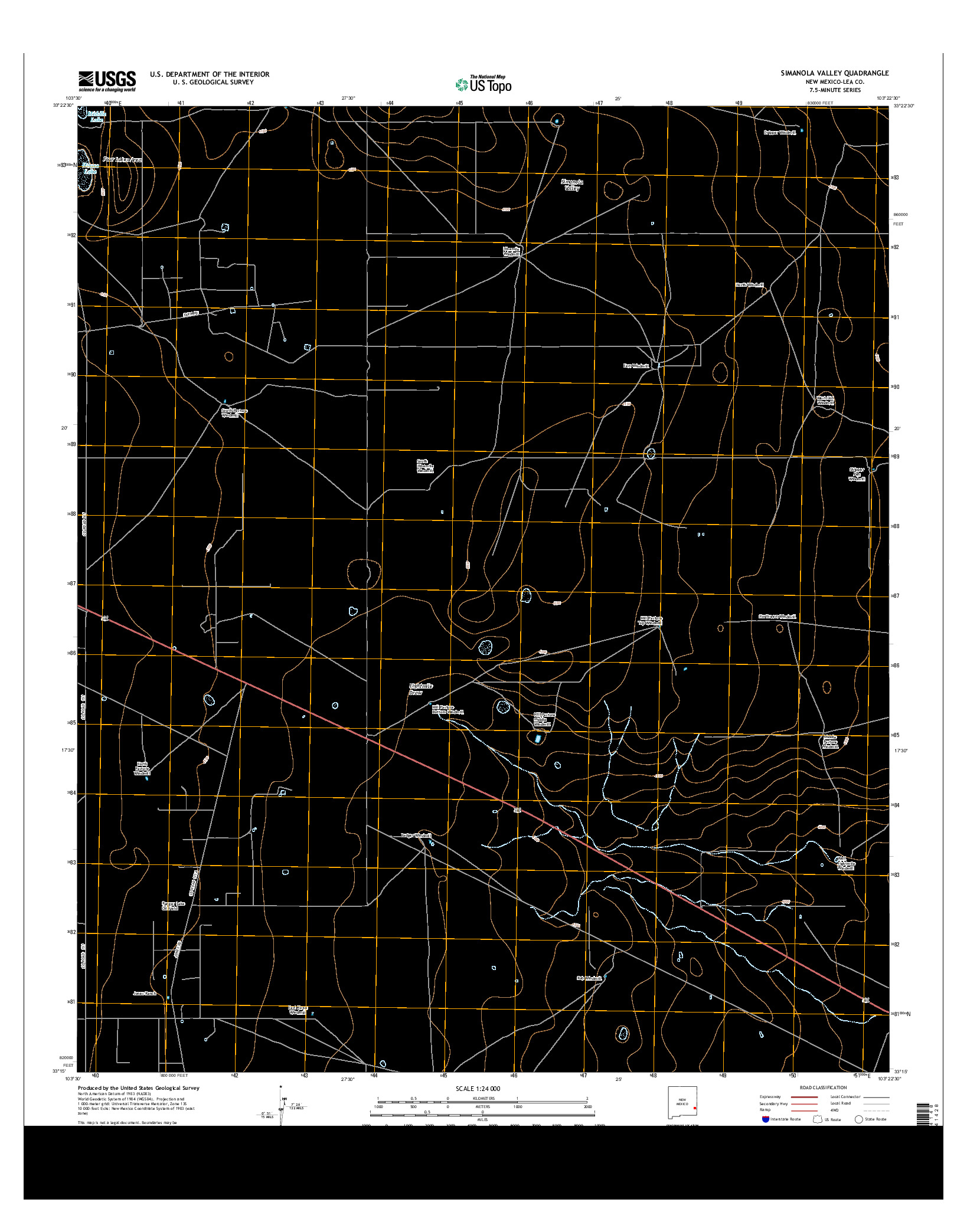USGS US TOPO 7.5-MINUTE MAP FOR SIMANOLA VALLEY, NM 2013