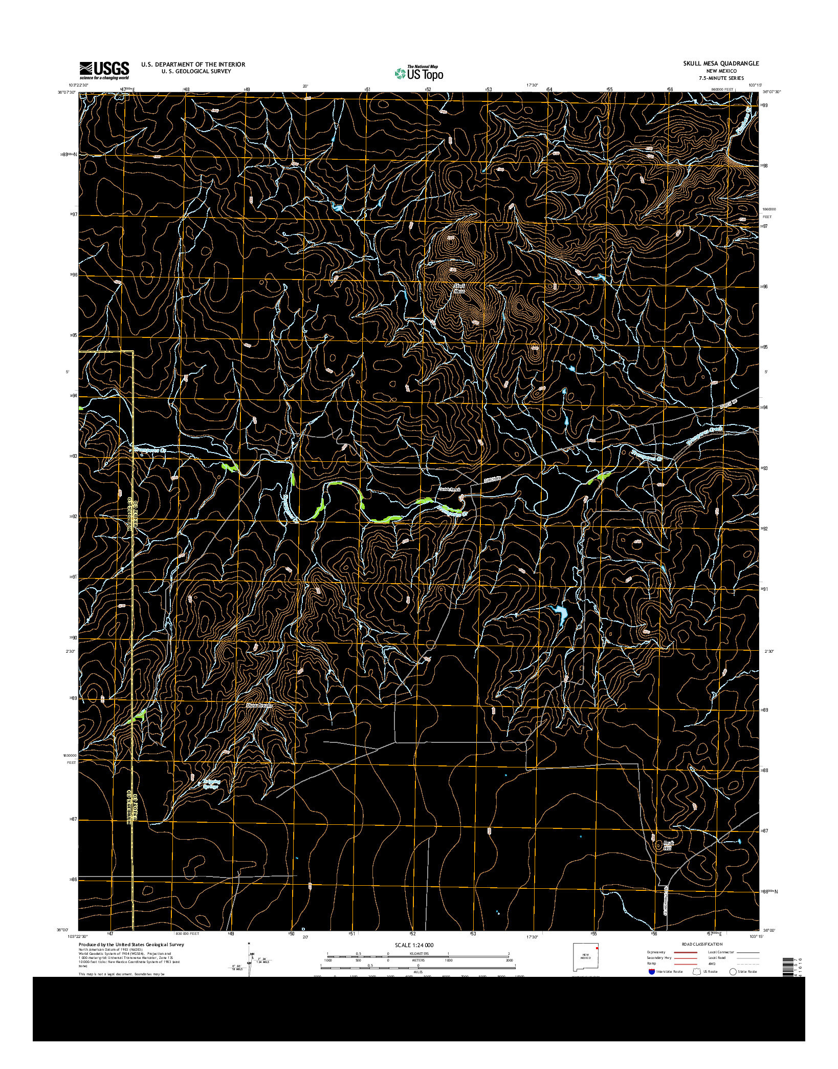 USGS US TOPO 7.5-MINUTE MAP FOR SKULL MESA, NM 2013
