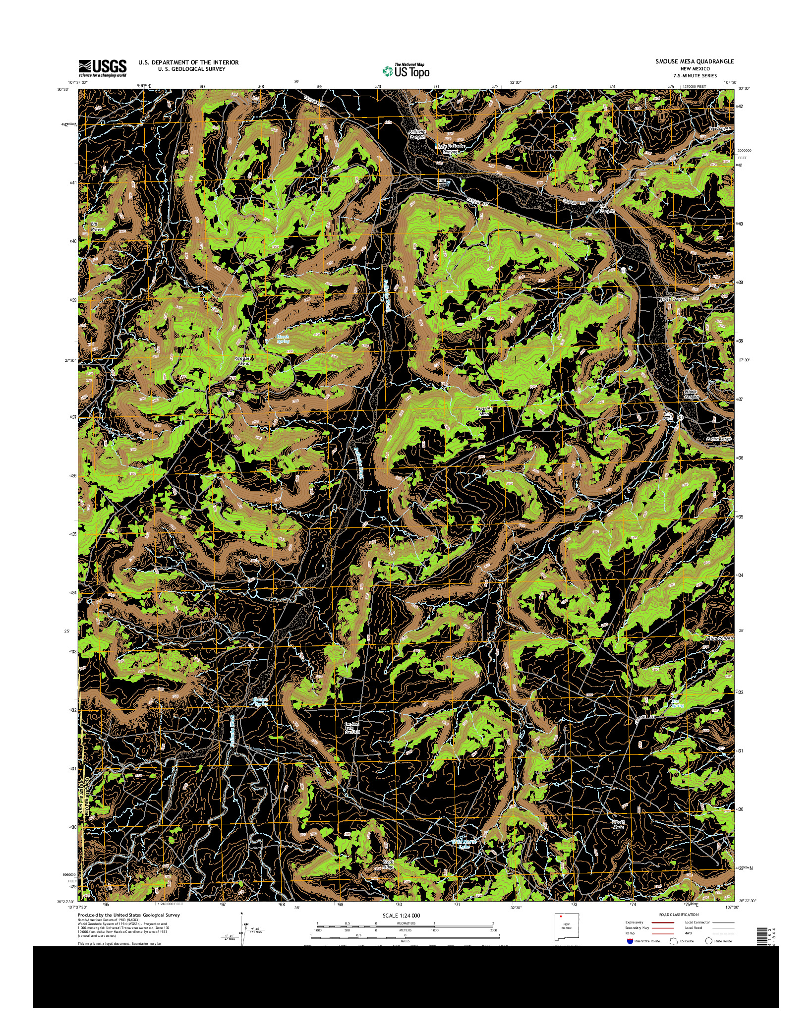 USGS US TOPO 7.5-MINUTE MAP FOR SMOUSE MESA, NM 2013