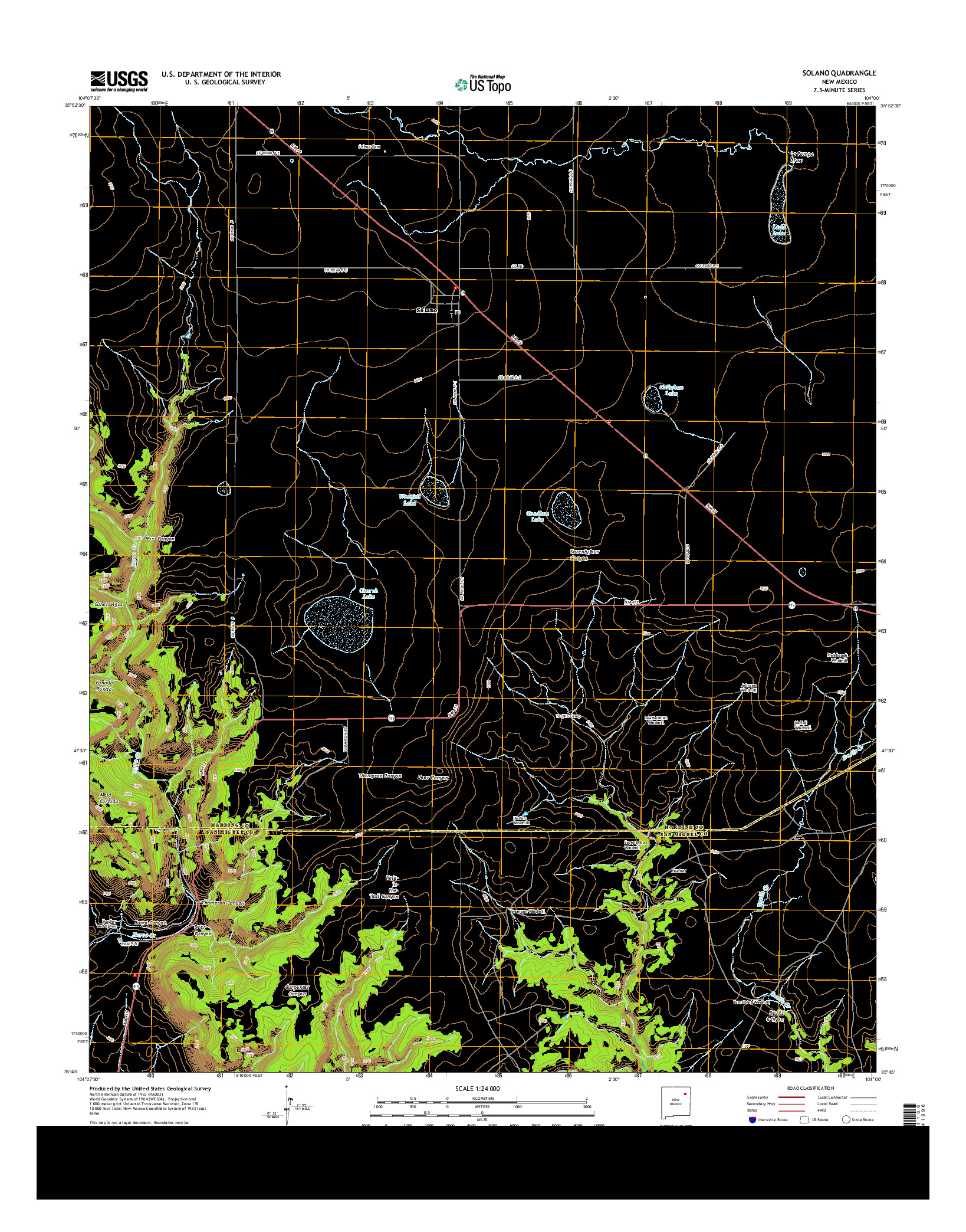 USGS US TOPO 7.5-MINUTE MAP FOR SOLANO, NM 2013