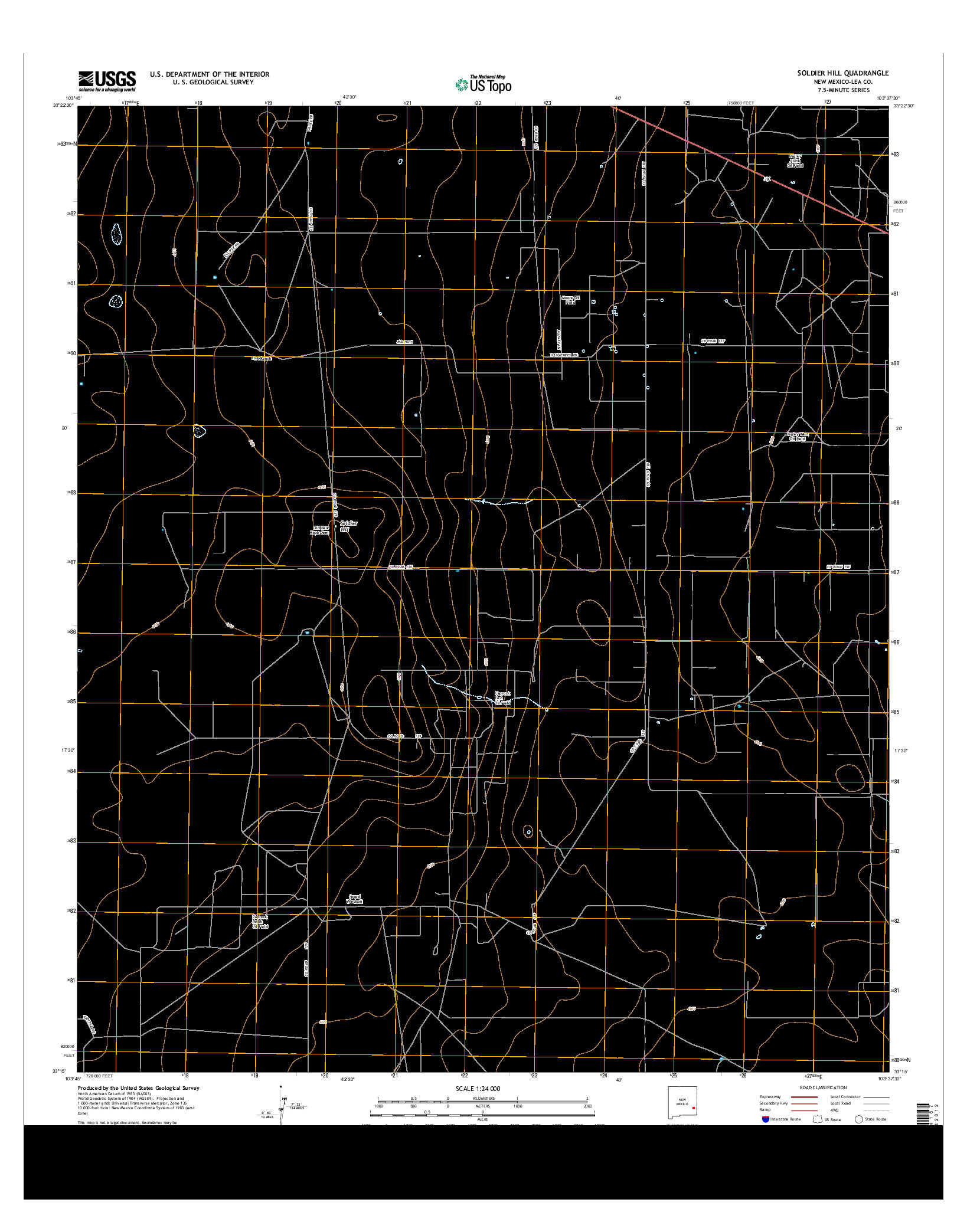 USGS US TOPO 7.5-MINUTE MAP FOR SOLDIER HILL, NM 2013