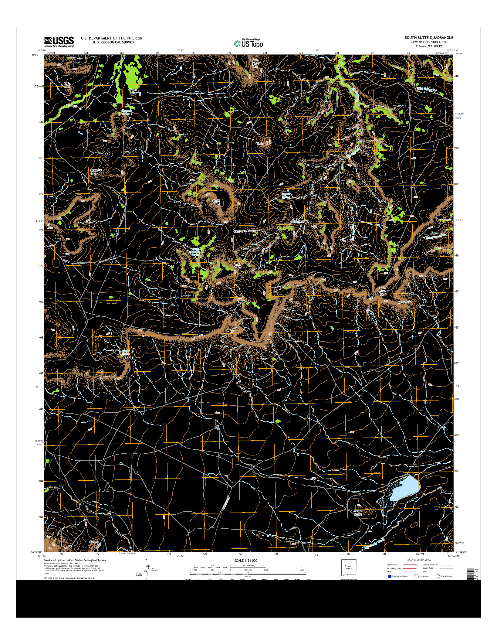 USGS US TOPO 7.5-MINUTE MAP FOR SOUTH BUTTE, NM 2013