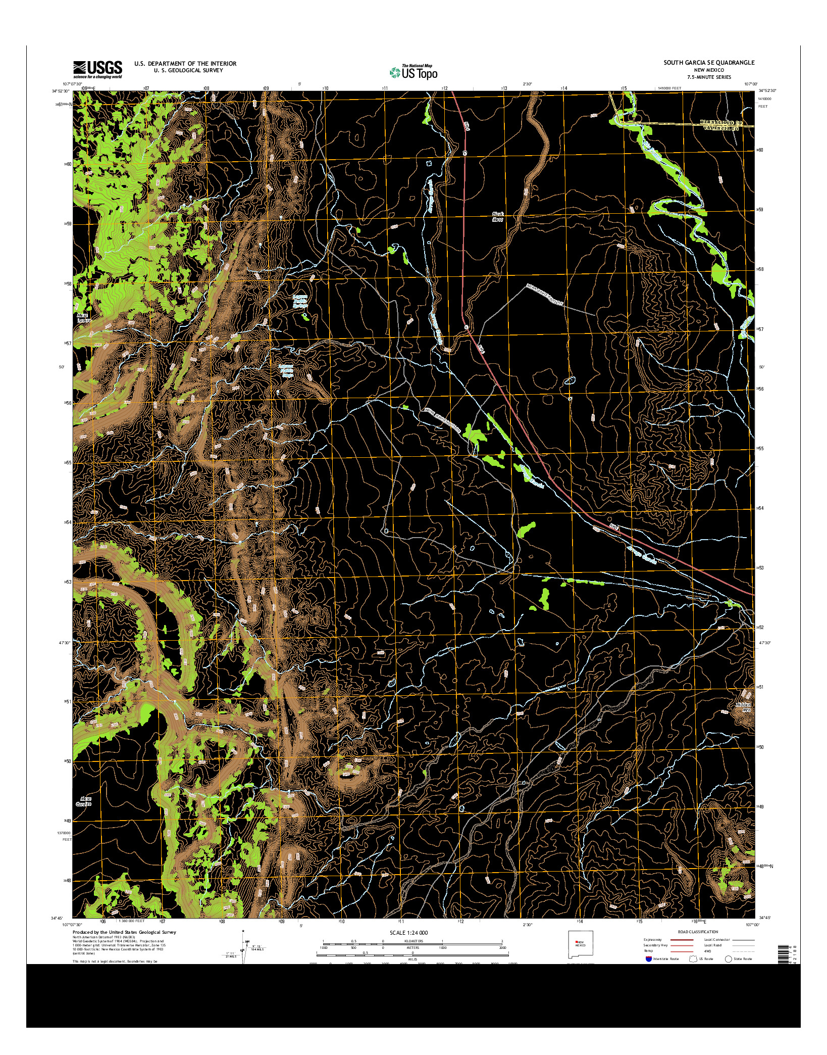 USGS US TOPO 7.5-MINUTE MAP FOR SOUTH GARCIA SE, NM 2013