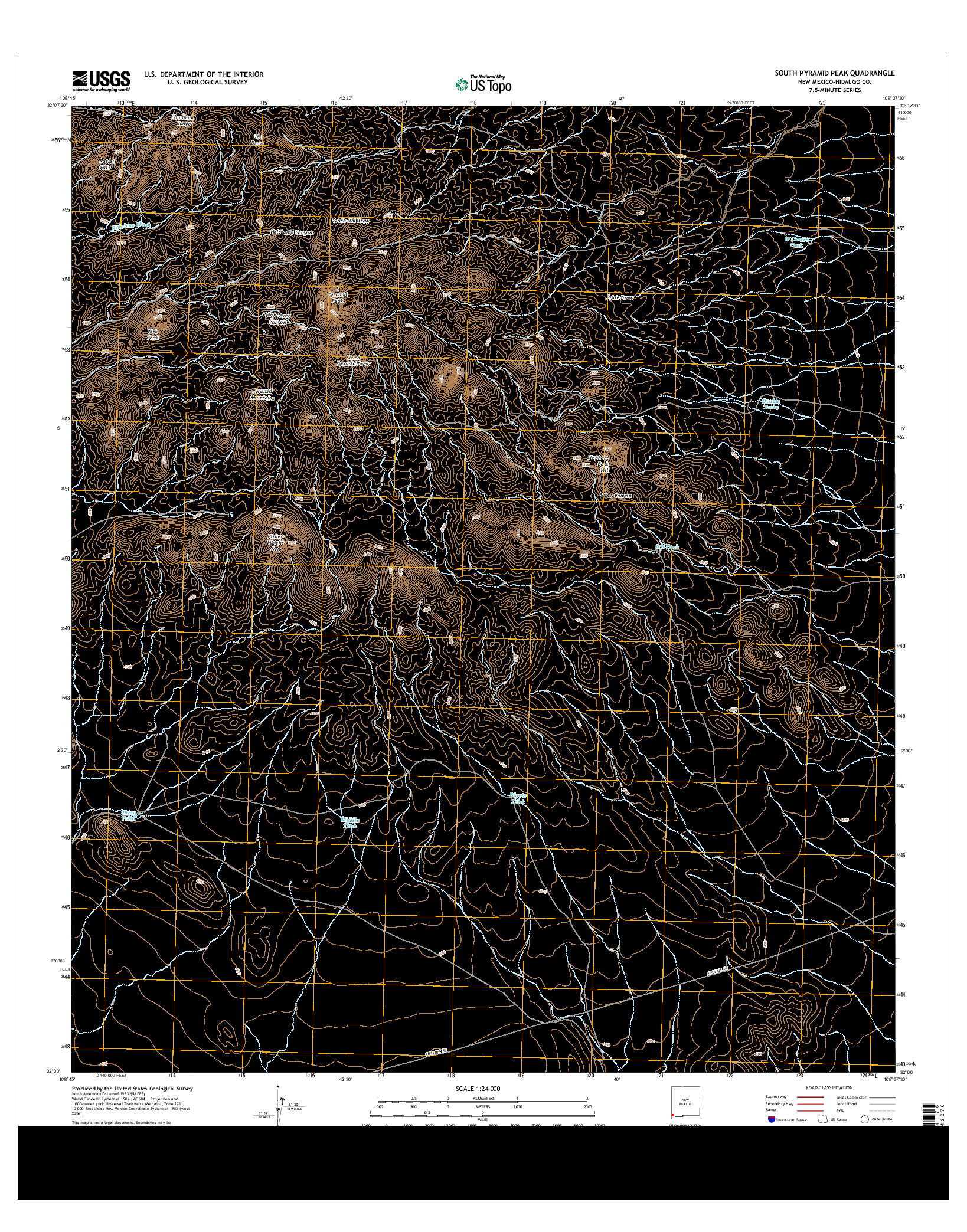 USGS US TOPO 7.5-MINUTE MAP FOR SOUTH PYRAMID PEAK, NM 2013