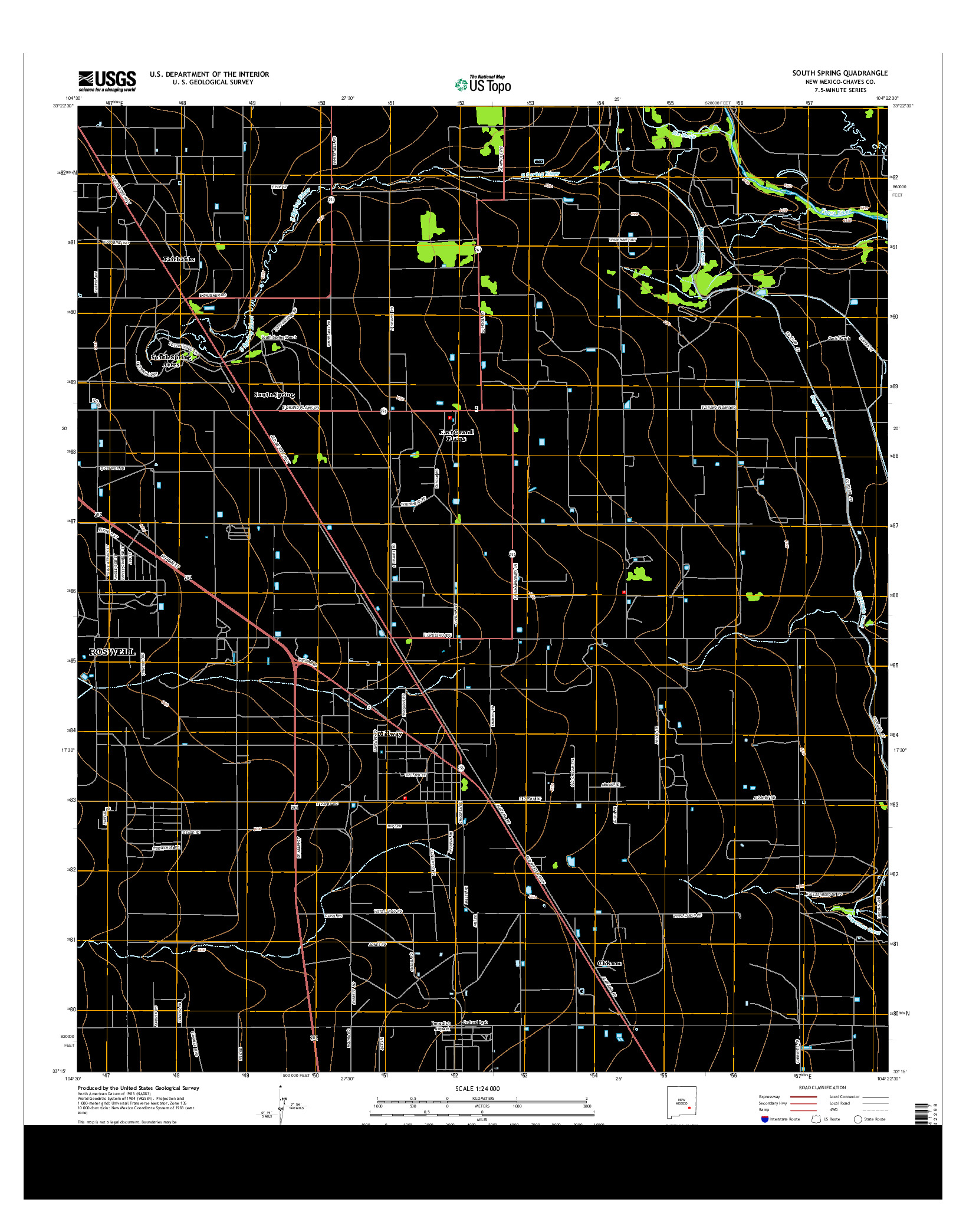 USGS US TOPO 7.5-MINUTE MAP FOR SOUTH SPRING, NM 2013