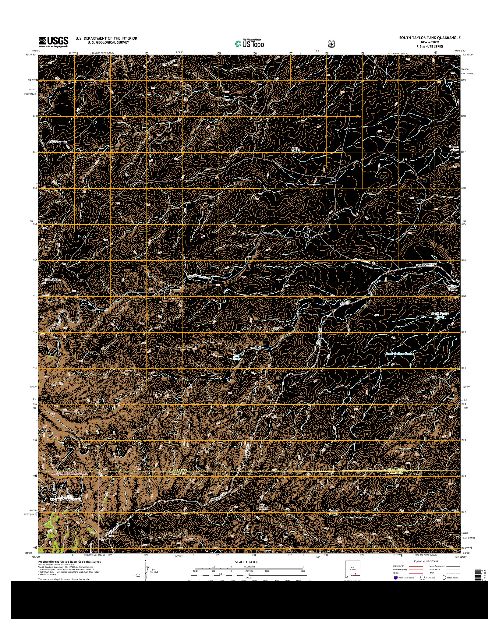 USGS US TOPO 7.5-MINUTE MAP FOR SOUTH TAYLOR TANK, NM 2013