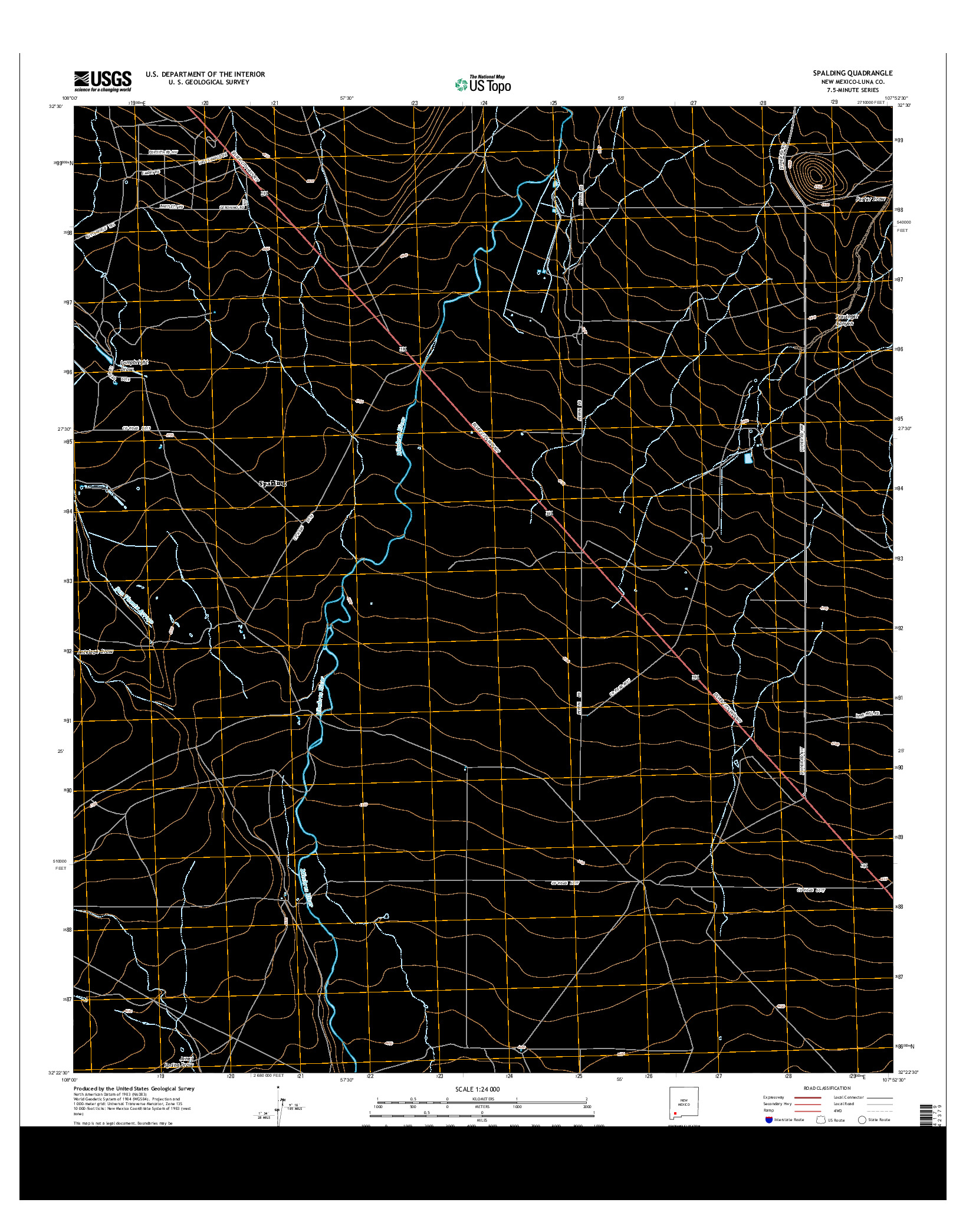 USGS US TOPO 7.5-MINUTE MAP FOR SPALDING, NM 2013