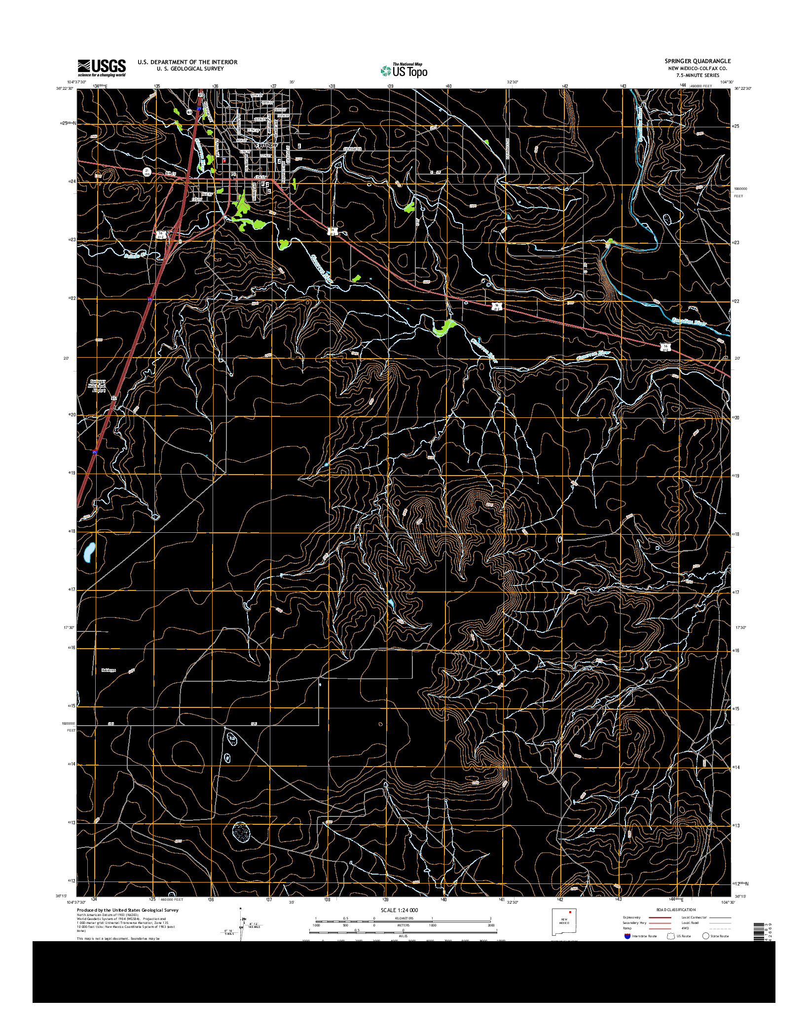 USGS US TOPO 7.5-MINUTE MAP FOR SPRINGER, NM 2013