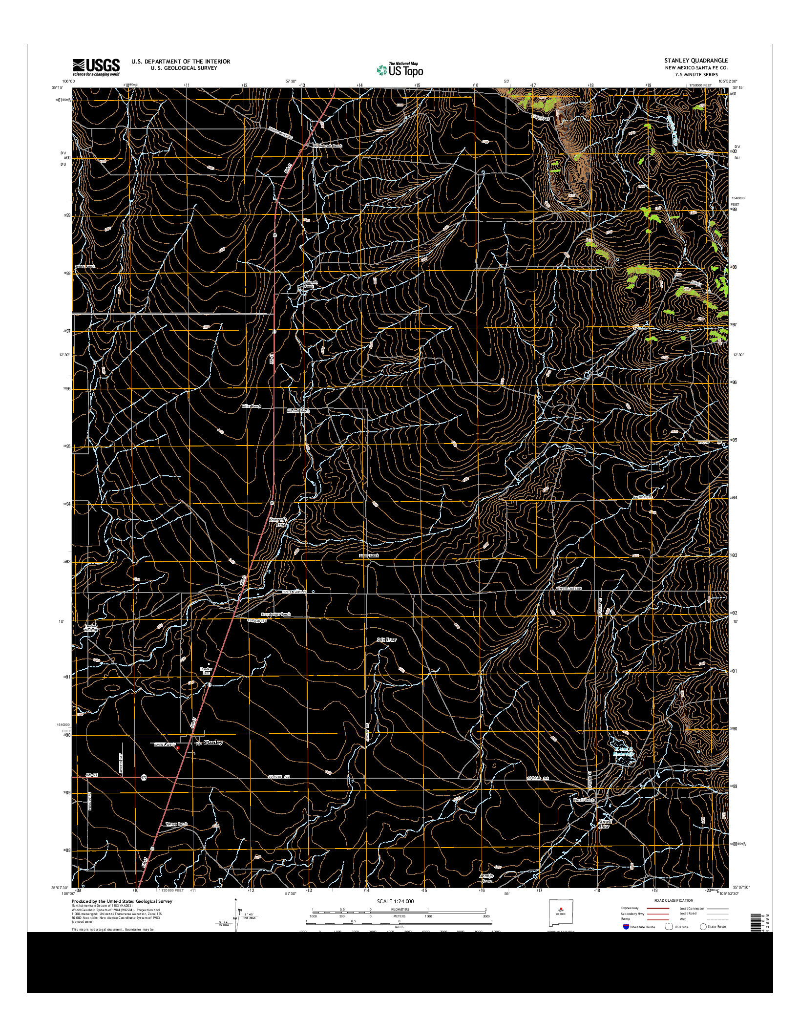 USGS US TOPO 7.5-MINUTE MAP FOR STANLEY, NM 2013