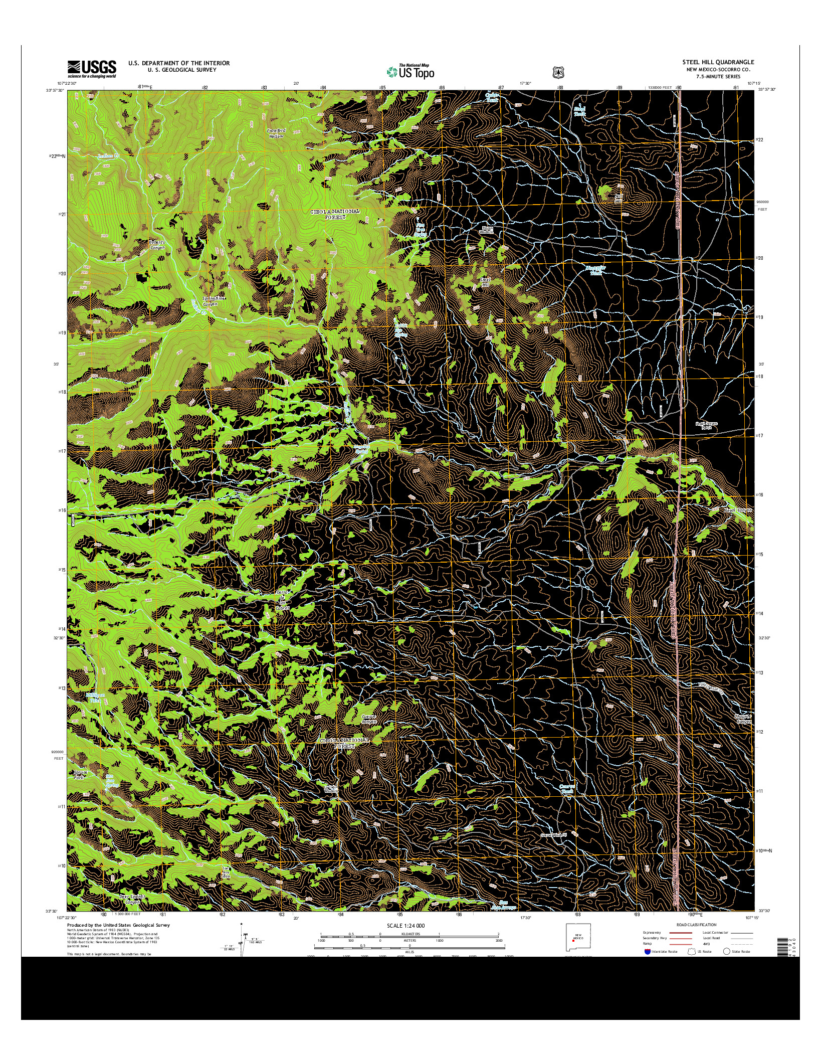 USGS US TOPO 7.5-MINUTE MAP FOR STEEL HILL, NM 2013