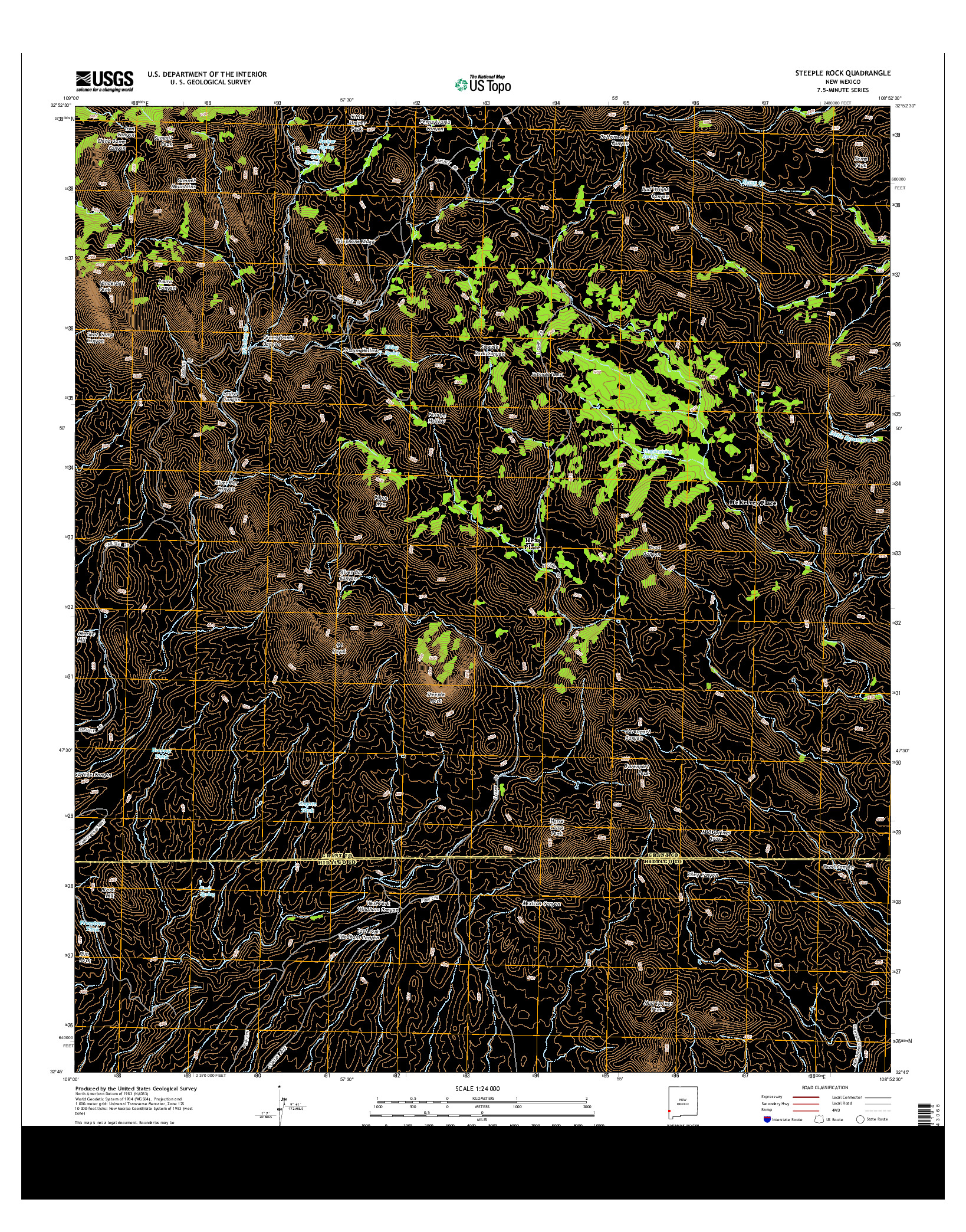 USGS US TOPO 7.5-MINUTE MAP FOR STEEPLE ROCK, NM 2013