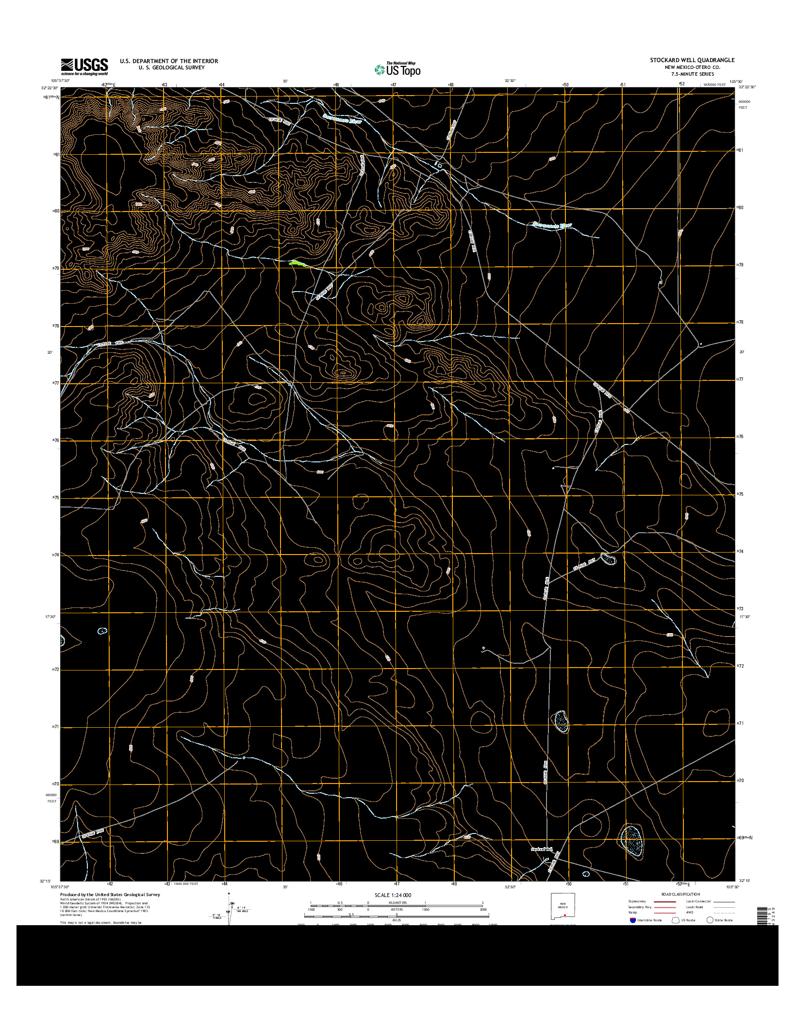 USGS US TOPO 7.5-MINUTE MAP FOR STOCKARD WELL, NM 2013