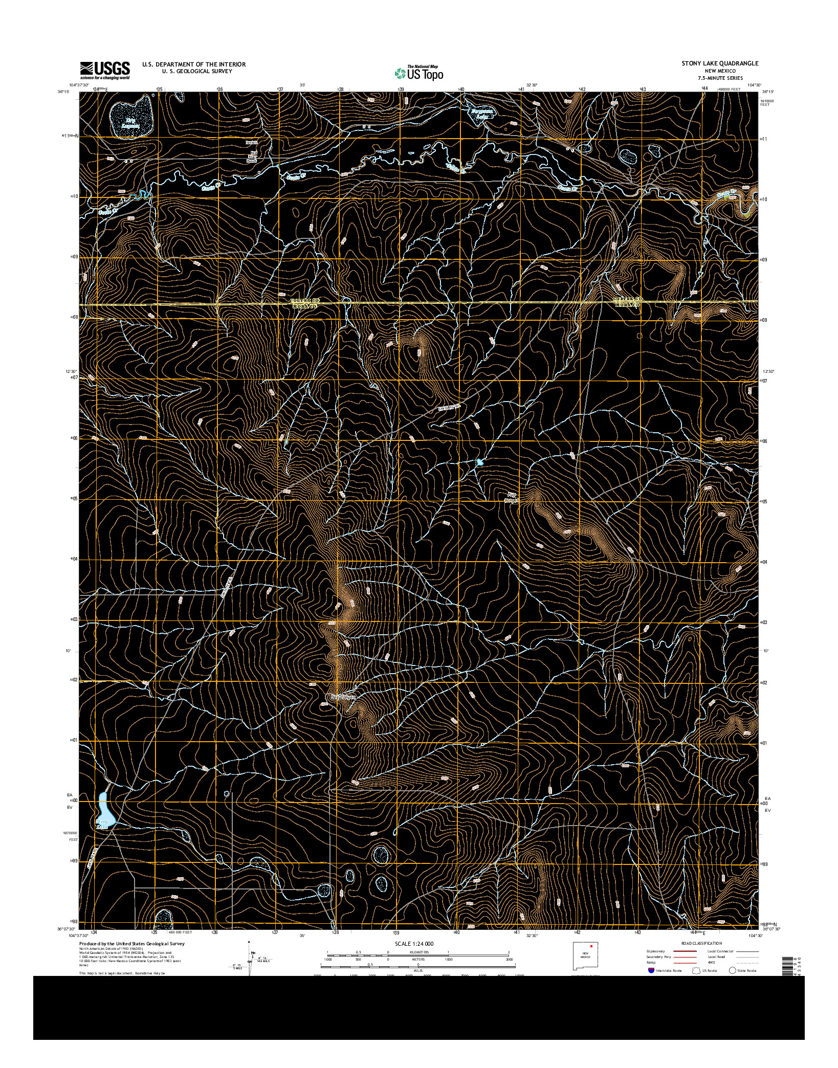 USGS US TOPO 7.5-MINUTE MAP FOR STONY LAKE, NM 2013