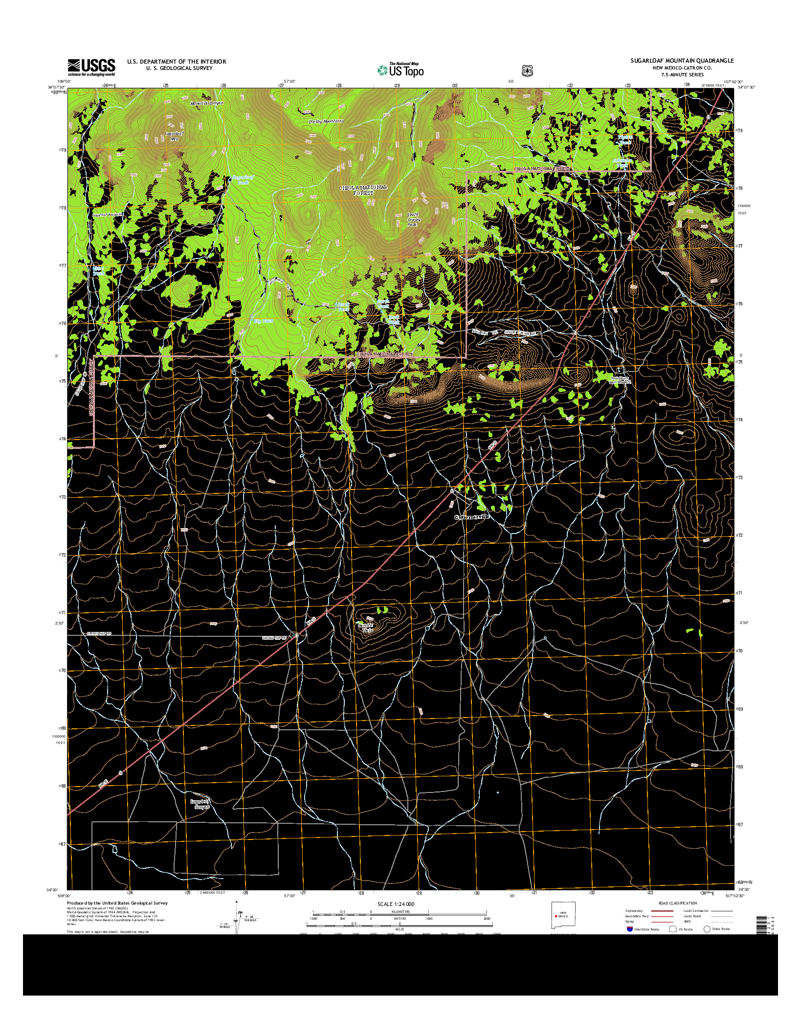 USGS US TOPO 7.5-MINUTE MAP FOR SUGARLOAF MOUNTAIN, NM 2013