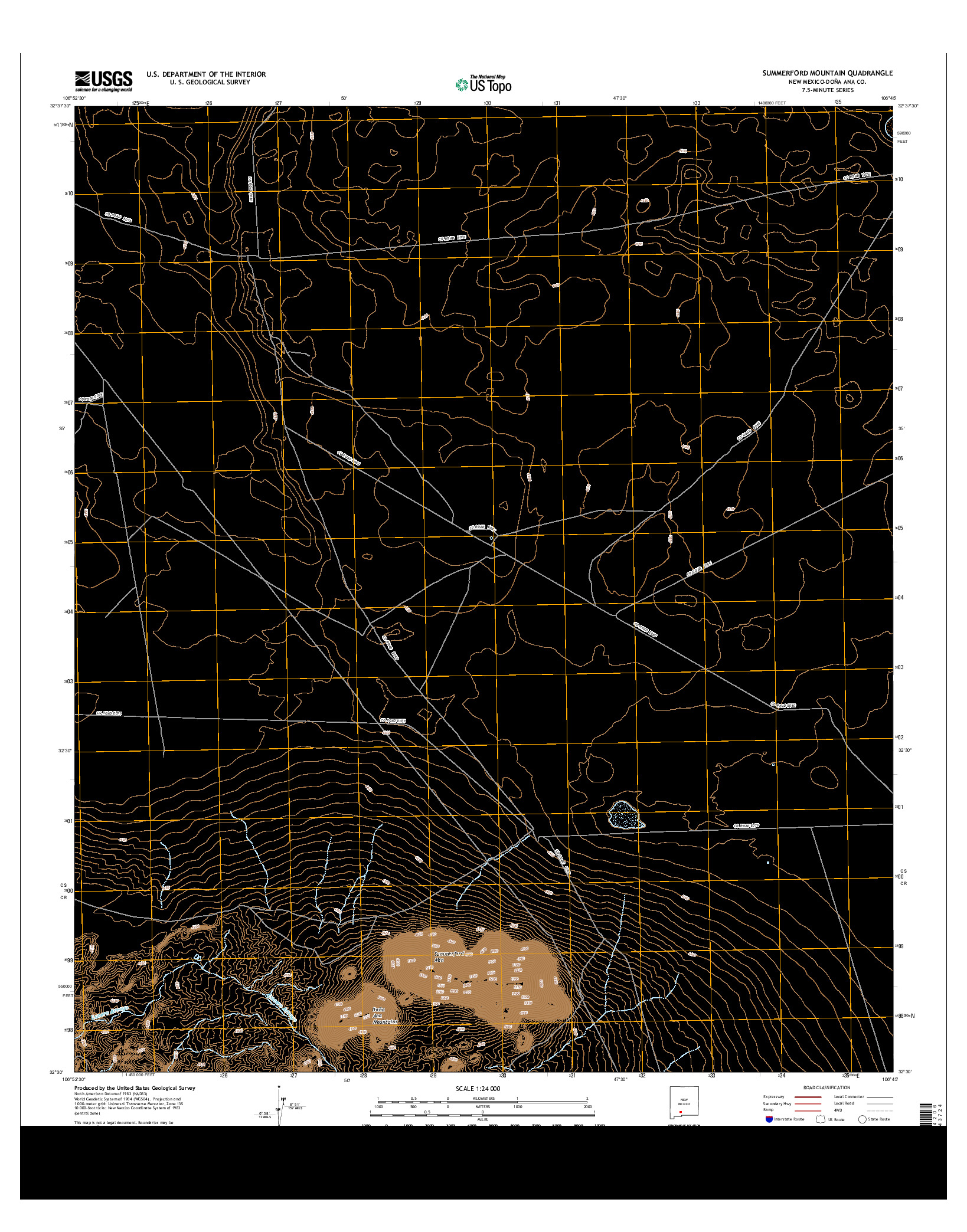 USGS US TOPO 7.5-MINUTE MAP FOR SUMMERFORD MOUNTAIN, NM 2013