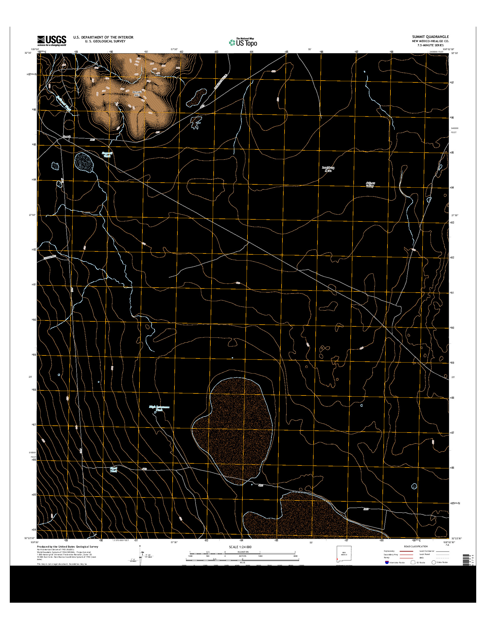 USGS US TOPO 7.5-MINUTE MAP FOR SUMMIT, NM 2013