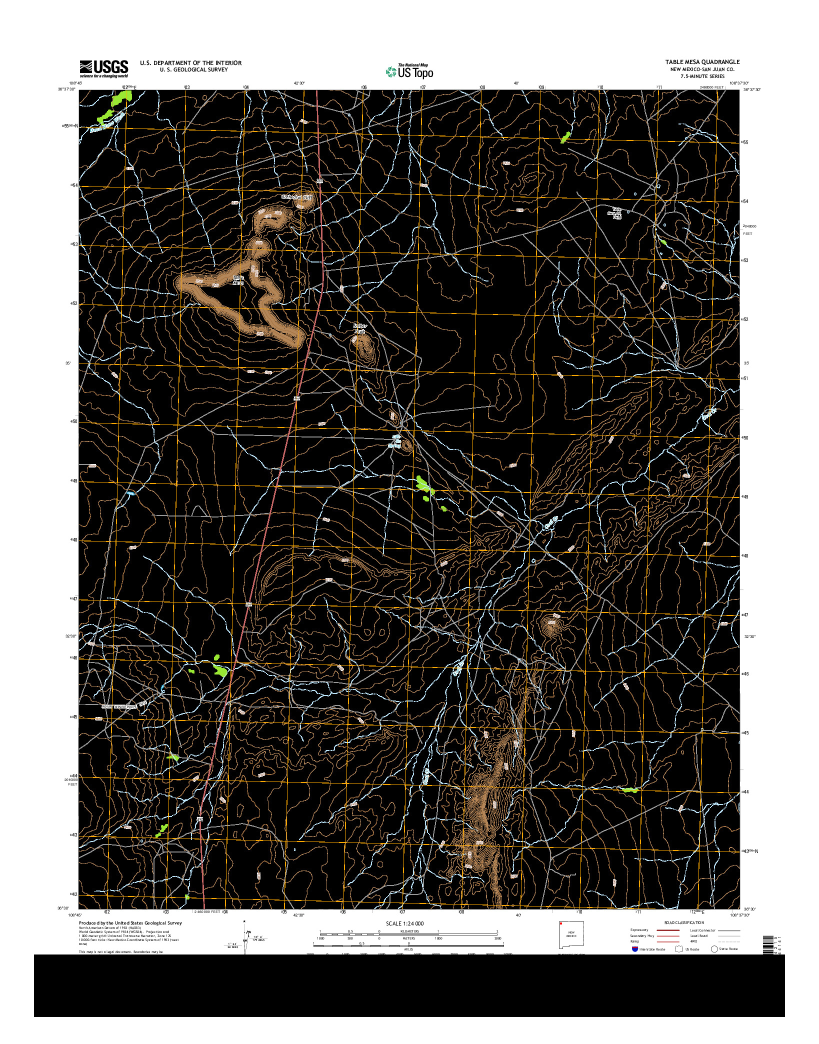 USGS US TOPO 7.5-MINUTE MAP FOR TABLE MESA, NM 2013