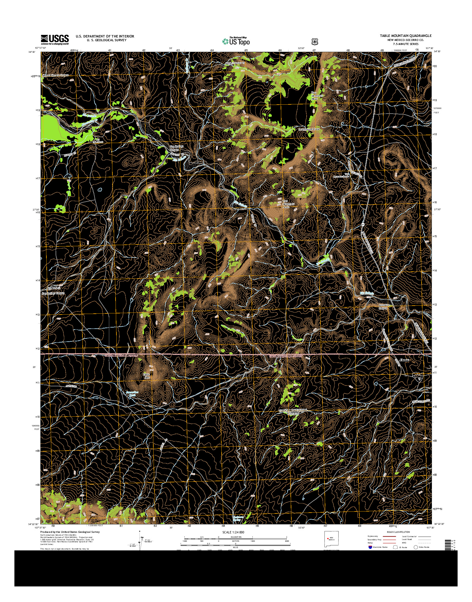 USGS US TOPO 7.5-MINUTE MAP FOR TABLE MOUNTAIN, NM 2013