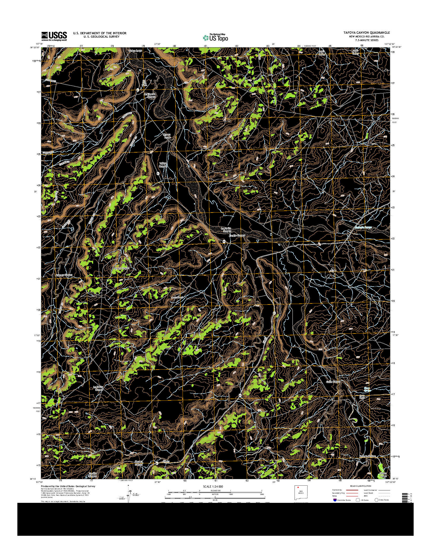 USGS US TOPO 7.5-MINUTE MAP FOR TAFOYA CANYON, NM 2013