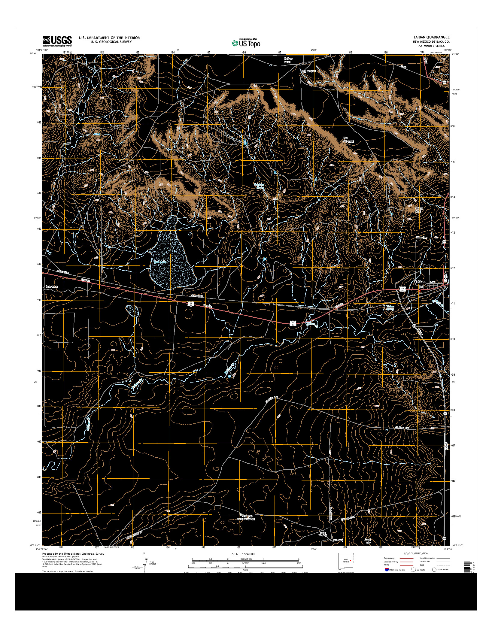 USGS US TOPO 7.5-MINUTE MAP FOR TAIBAN, NM 2013