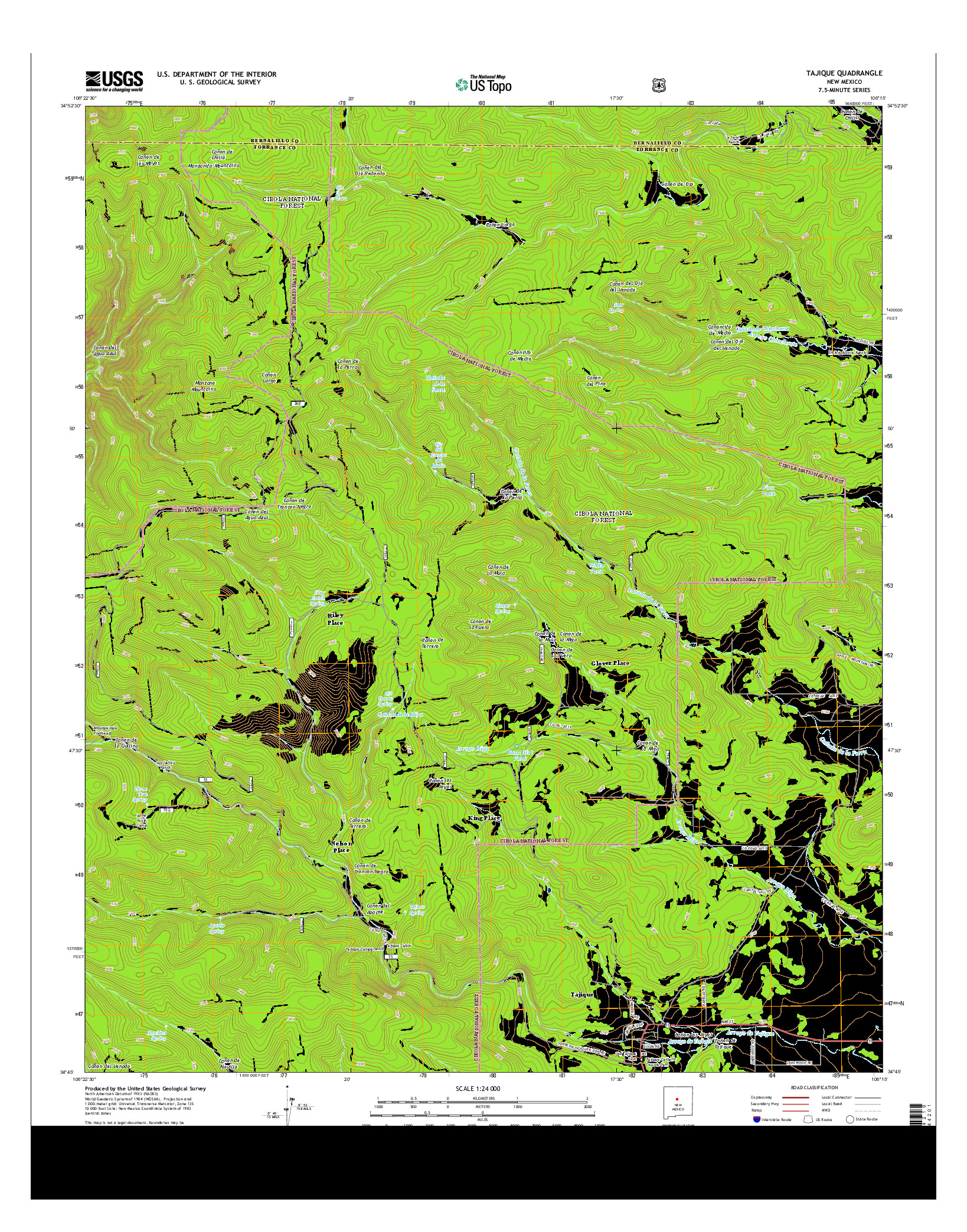 USGS US TOPO 7.5-MINUTE MAP FOR TAJIQUE, NM 2013